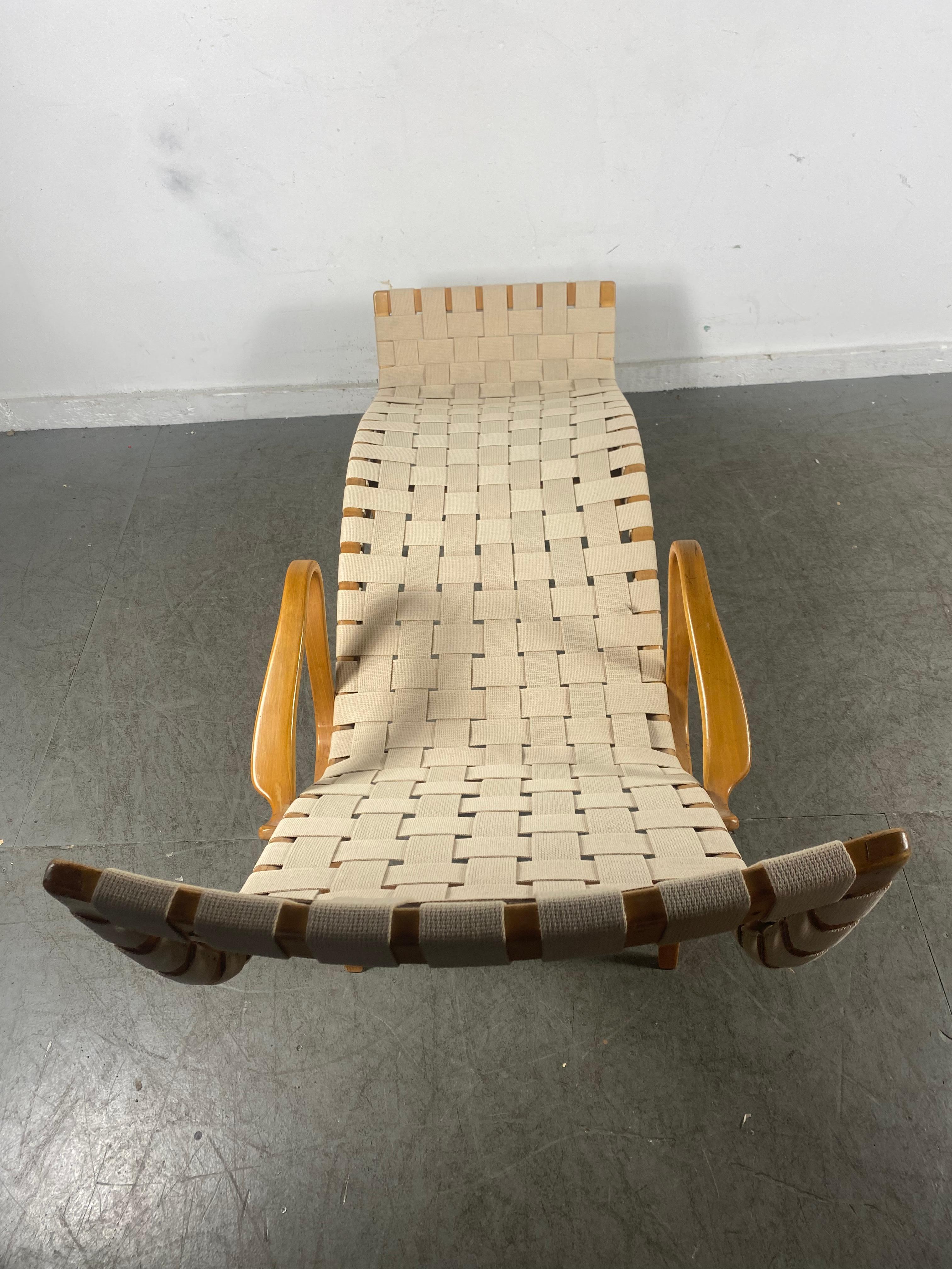 Early Bruno Mathsson Lounge Chair Model Pernilla 3, Karl Mathsson, Sweden In Good Condition For Sale In Buffalo, NY