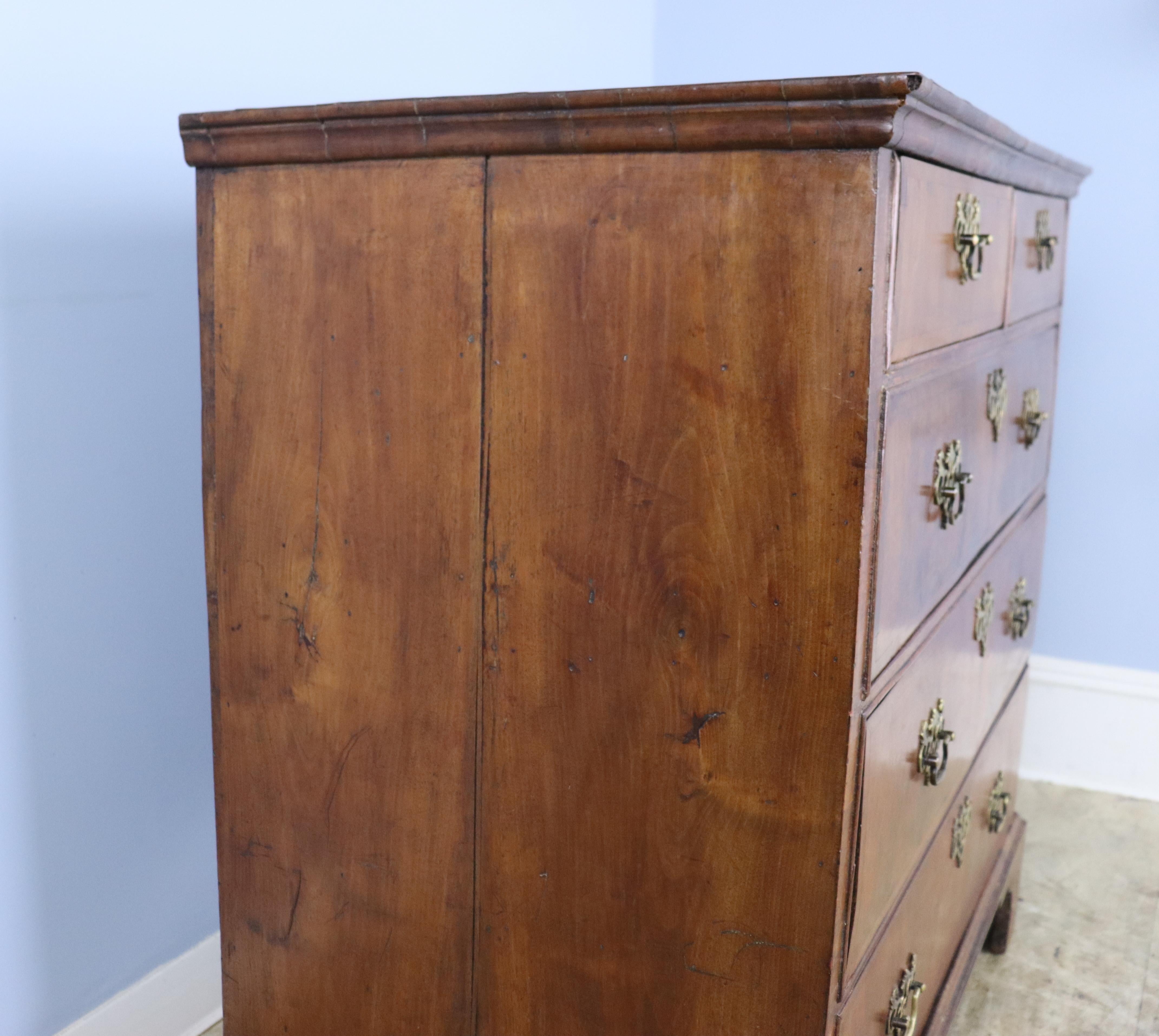 Early Burl Walnut Veneered Chest of Drawers,  George I Period For Sale 7