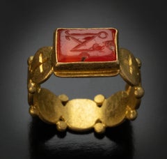 Early Byzantine Gold Signet Ring with Crosses c. 500 AD