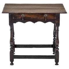 Frühe c18th Eiche Beistelltisch mit Schublade (Land Georgian George I II Lamp Hall)