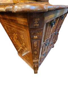 Early C19th Dutch Marquetry Bookcase on Chest
