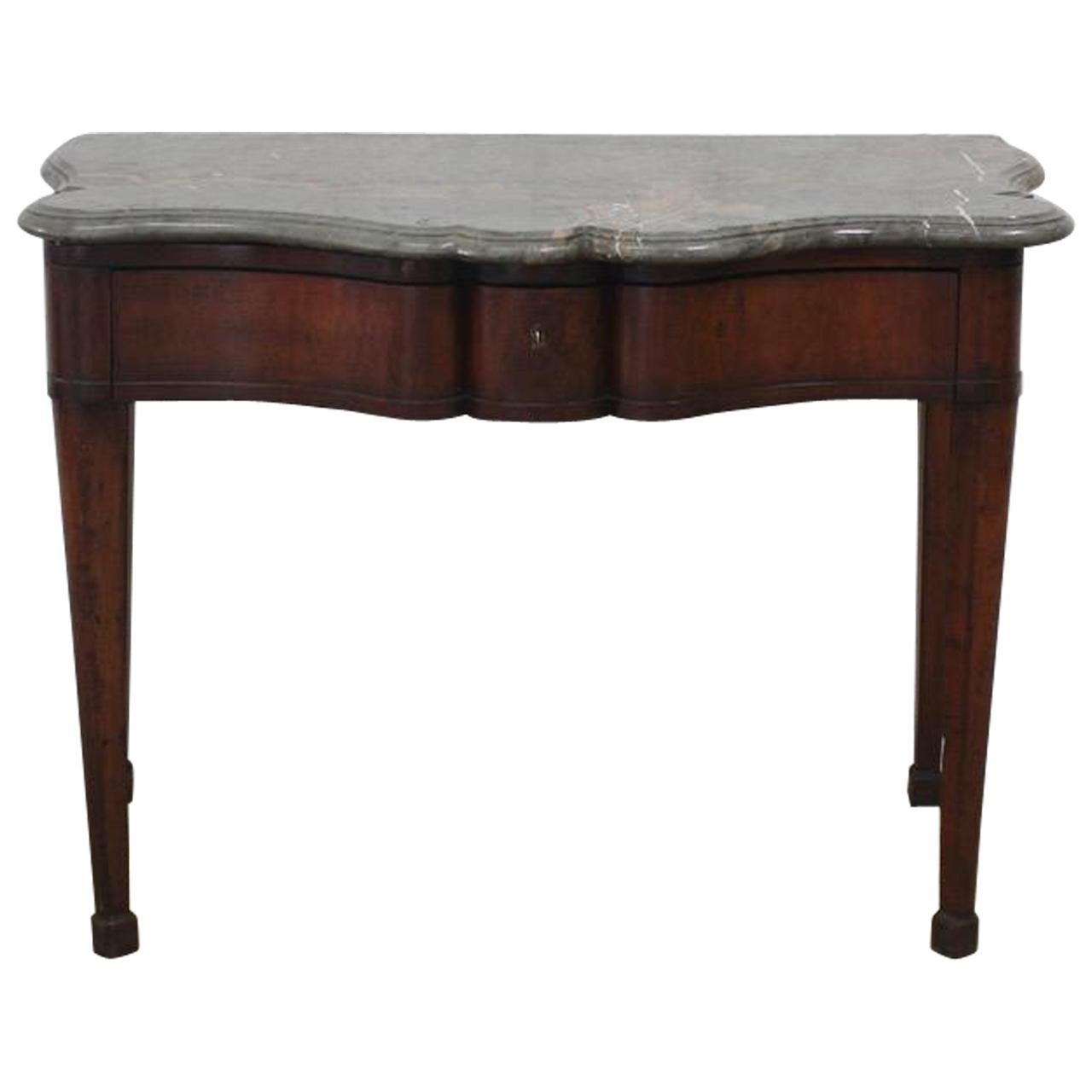 Early 19th Century Italian Mahogany Serpentine Console Table For Sale