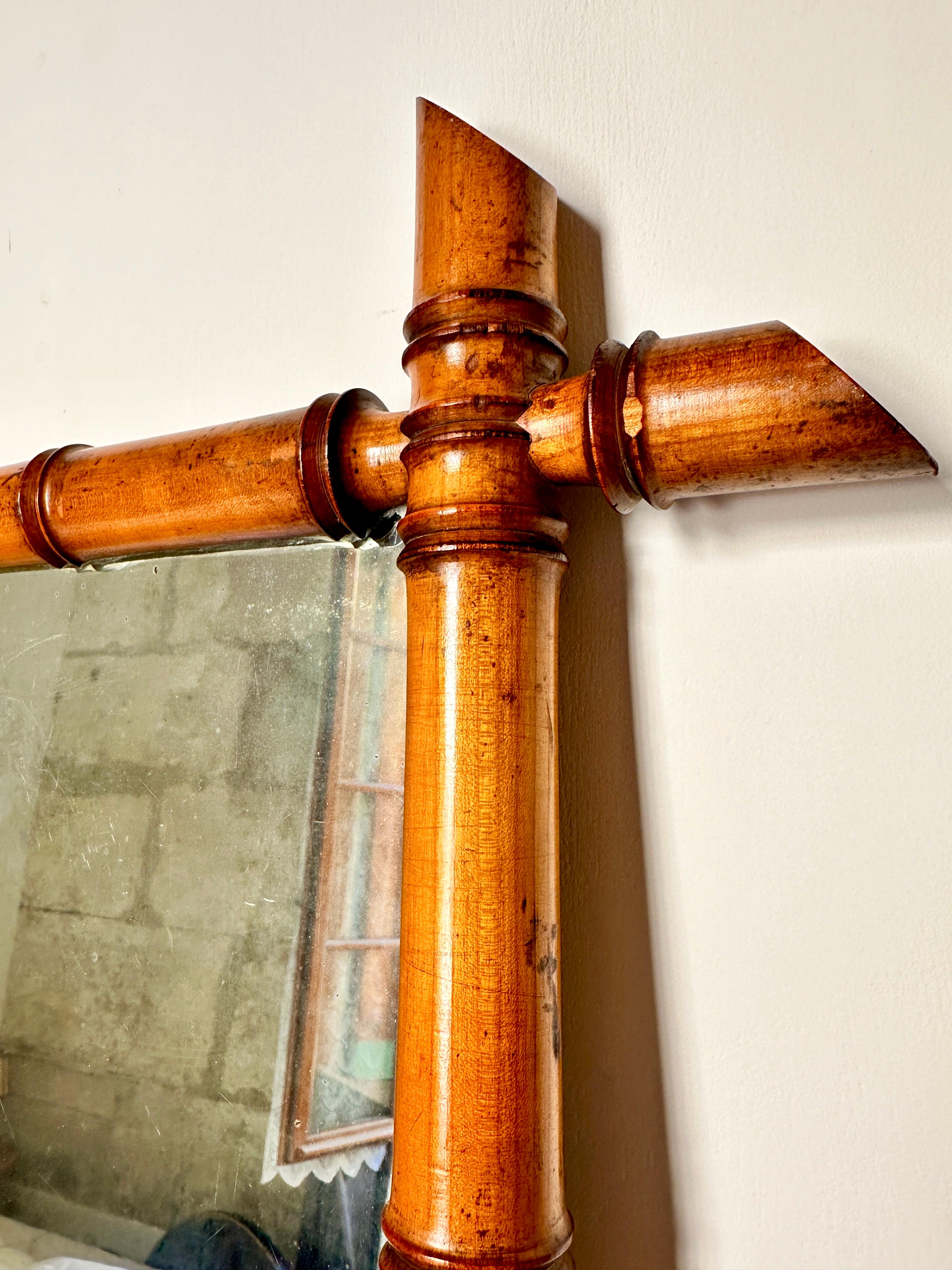 Early 20th Century Early C20th Faux Bamboo Mirror For Sale