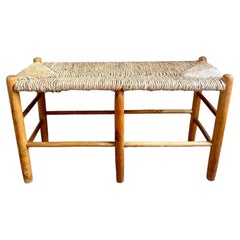 Early C20th Provençal Rush Seat Bench