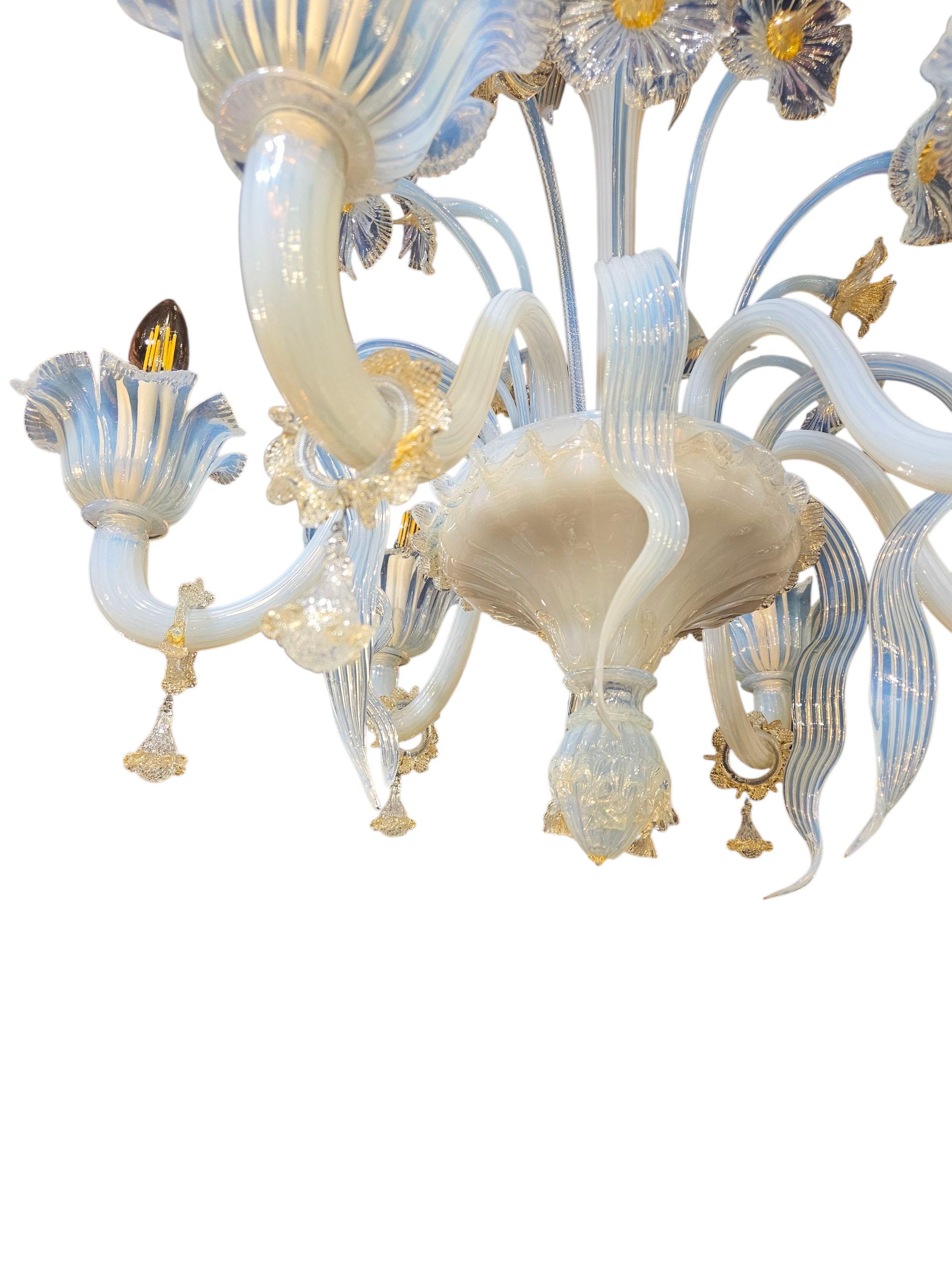 Postmoderne Lustre à six branches de Murano, datant du début du 20e siècle. en vente