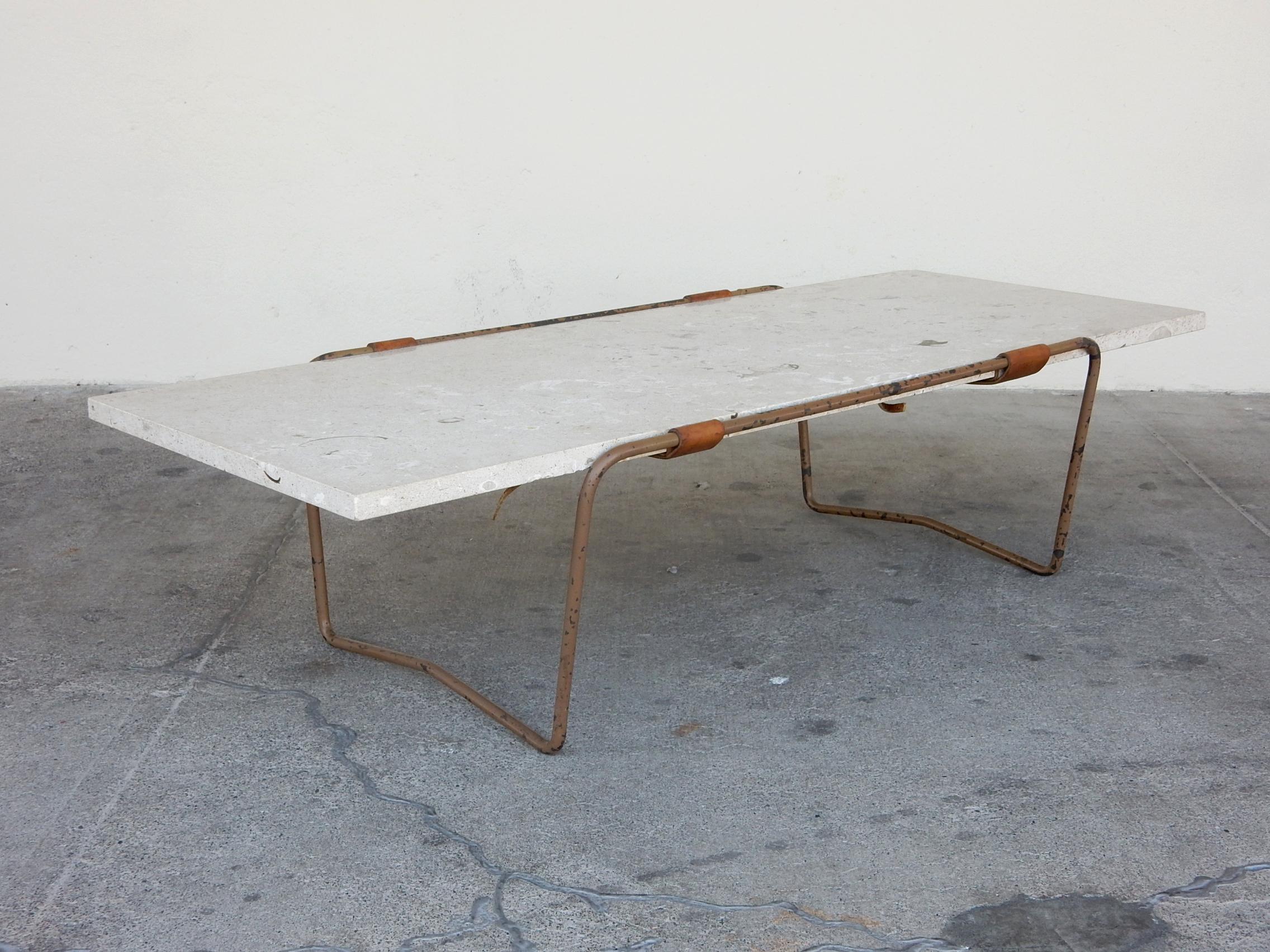 Early California Modernism Travertine Coffee Table by Arthur Umanoff 5