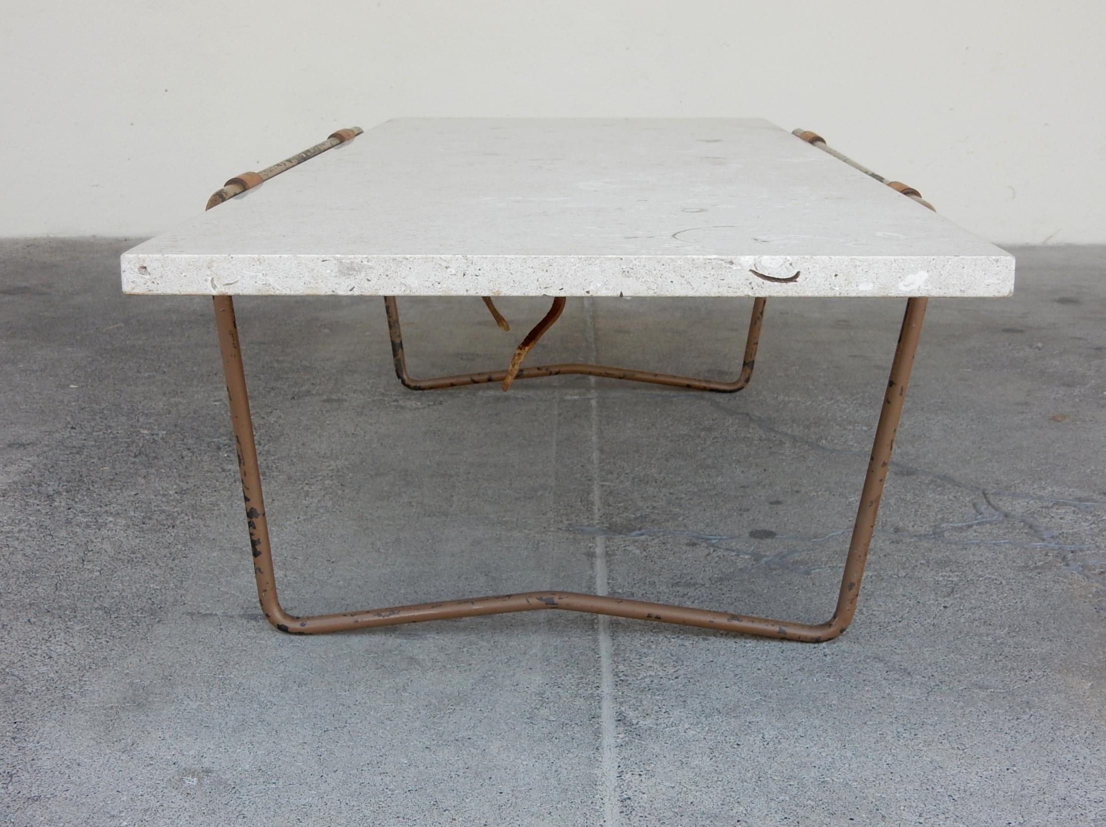 Mid-Century Modern Early California Modernism Travertine Coffee Table by Arthur Umanoff