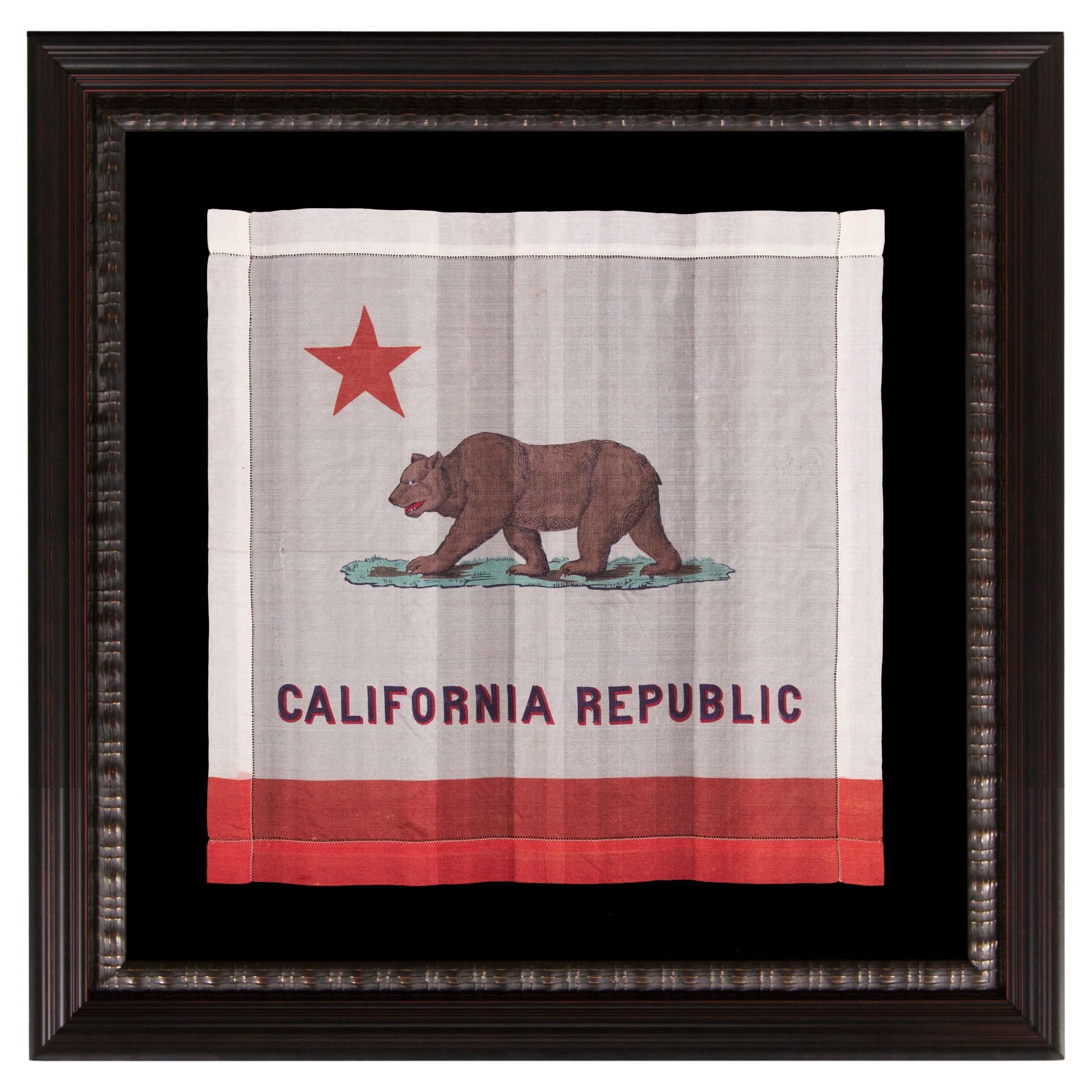 Early California Republic Kerchief, Likely Made at the Panama-Pacific Expo 1915