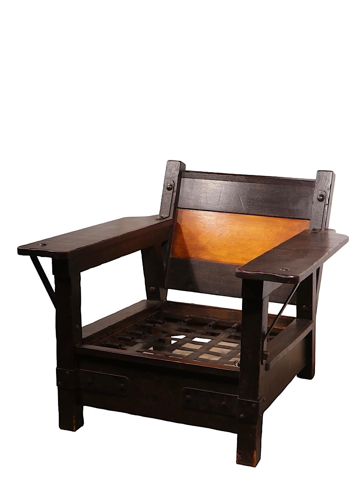 Early California Rancho Style Monterey Furniture Lounge Club Chair c 1930's For Sale 6
