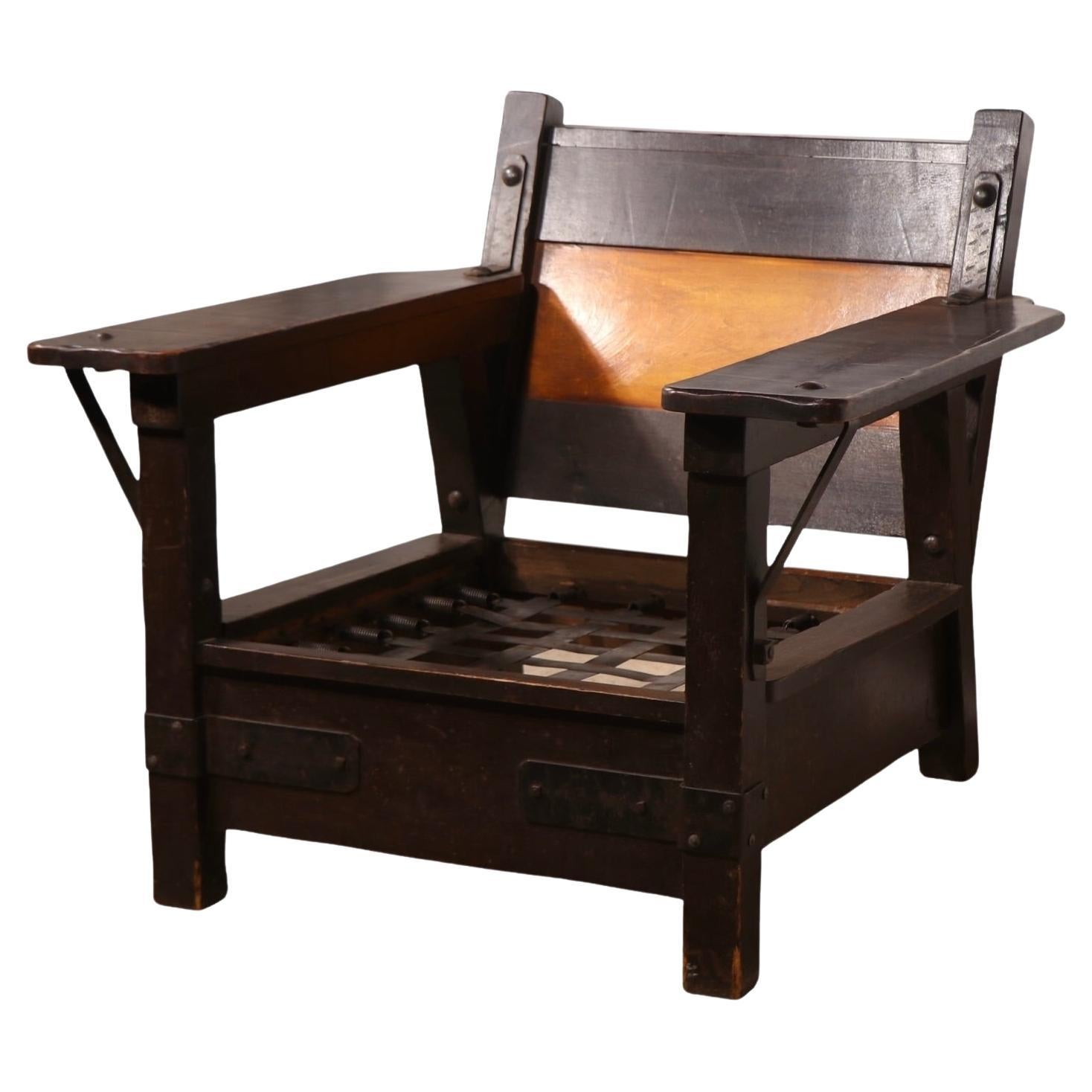 American Early California Rancho Style Monterey Furniture Lounge Club Chair c 1930's For Sale