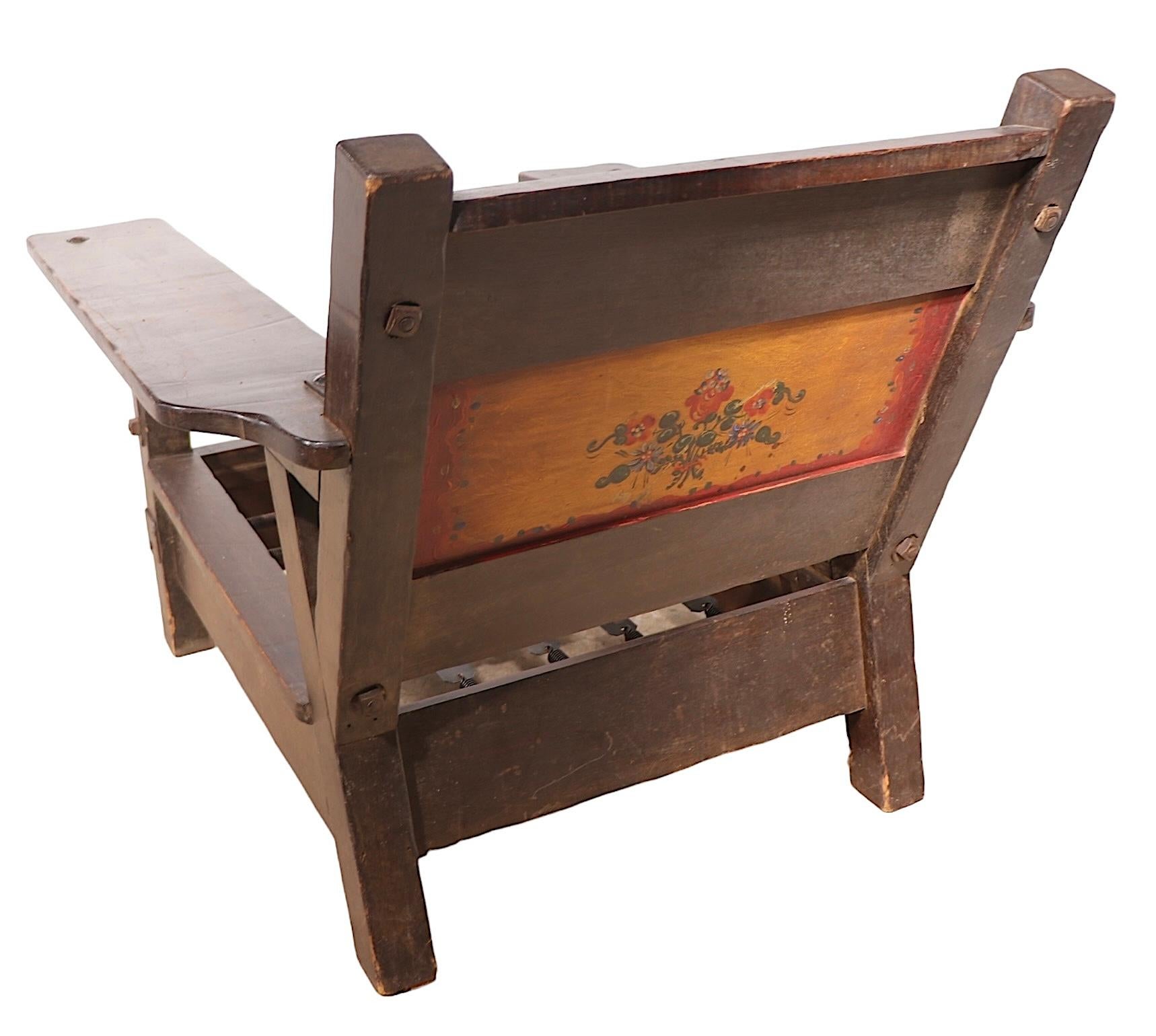 Early California Rancho Style Monterey Furniture Lounge Club Chair c 1930's In Good Condition For Sale In New York, NY
