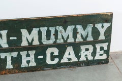 Early Carnival Midway Sideshow or Circus Prop Sign Egyptian Mummy Crate
