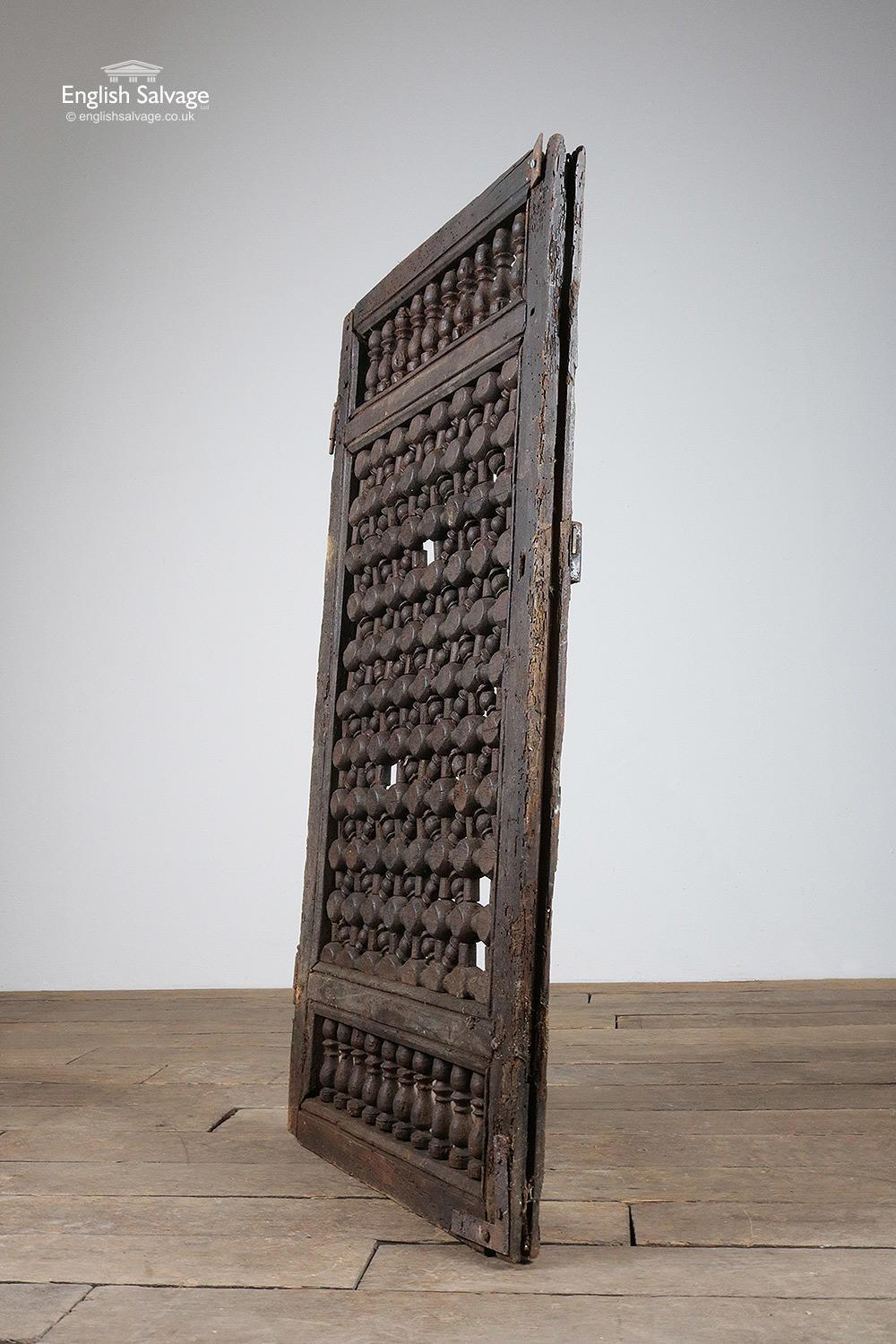 Indian Early Carved Jali Panel or Window Shutter, 20th Century For Sale