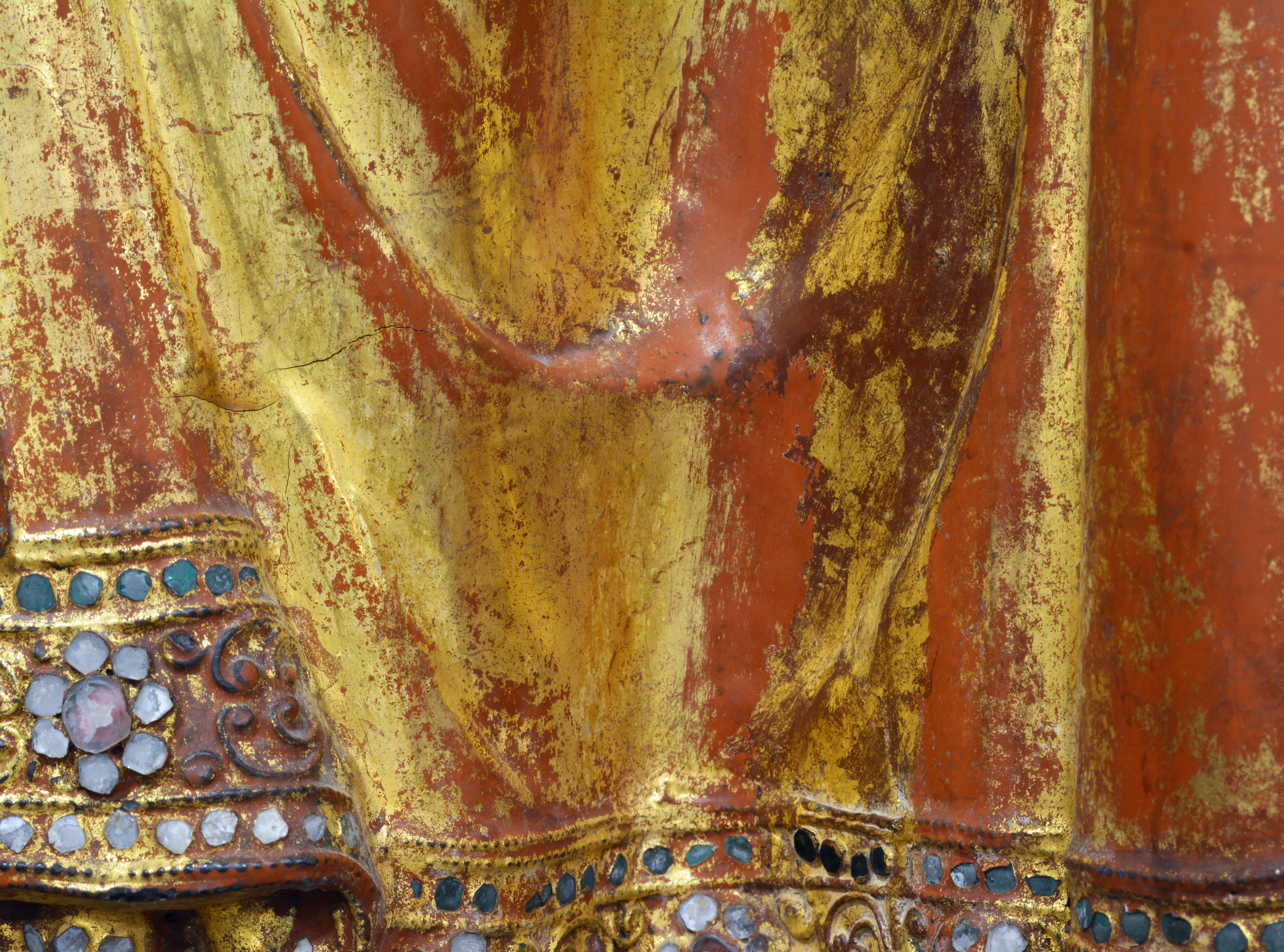 Early Carved Statue of the Mandalay Style Shakymuni Buddha Princely Bejeweled 3