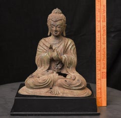 Early Cast Bronze Himalayan-Gandharan or Other Culture Buddha, Rare Survivor