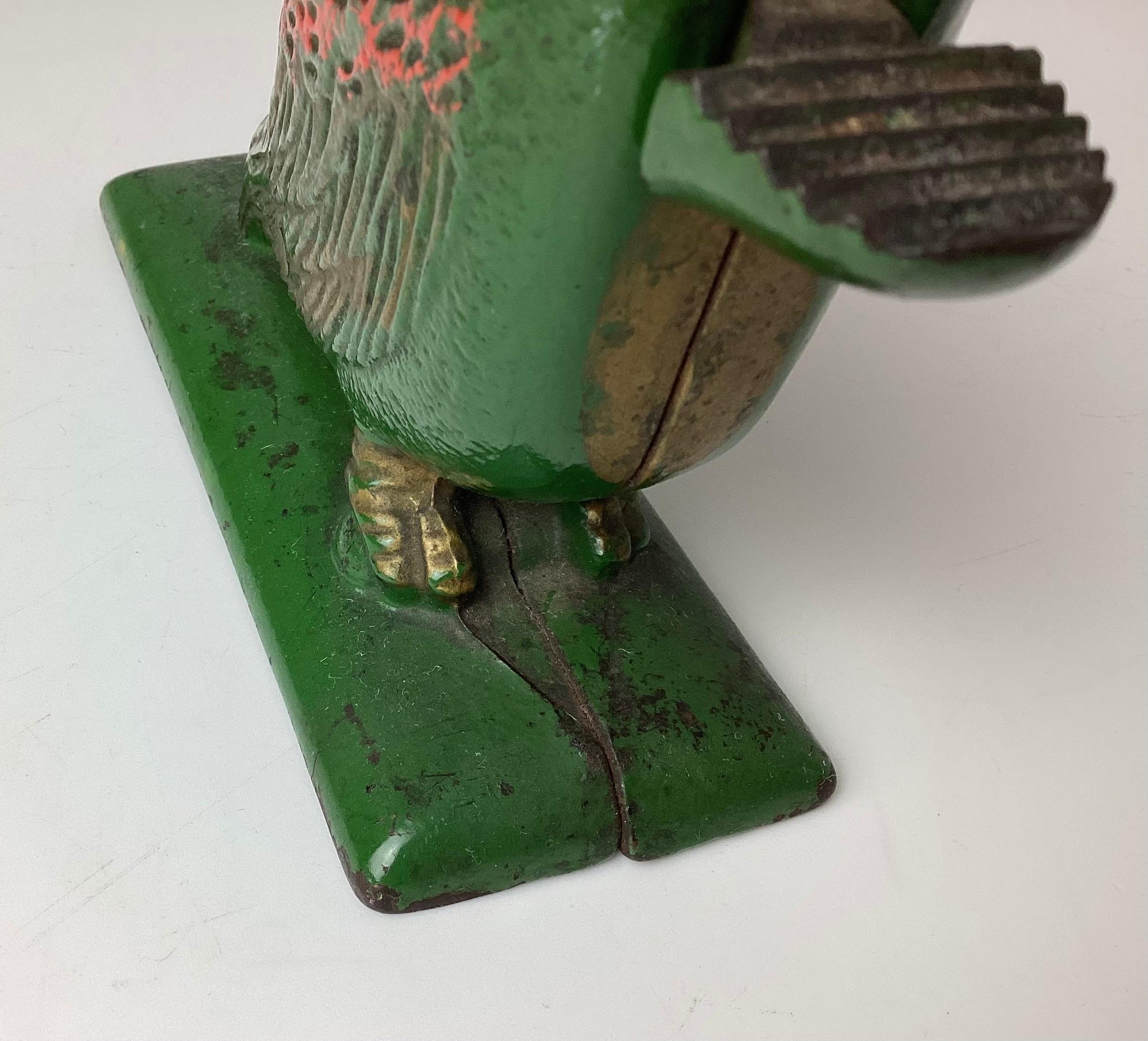 Early Cast Iron Bird Nut Cracker in Original Paint For Sale 1