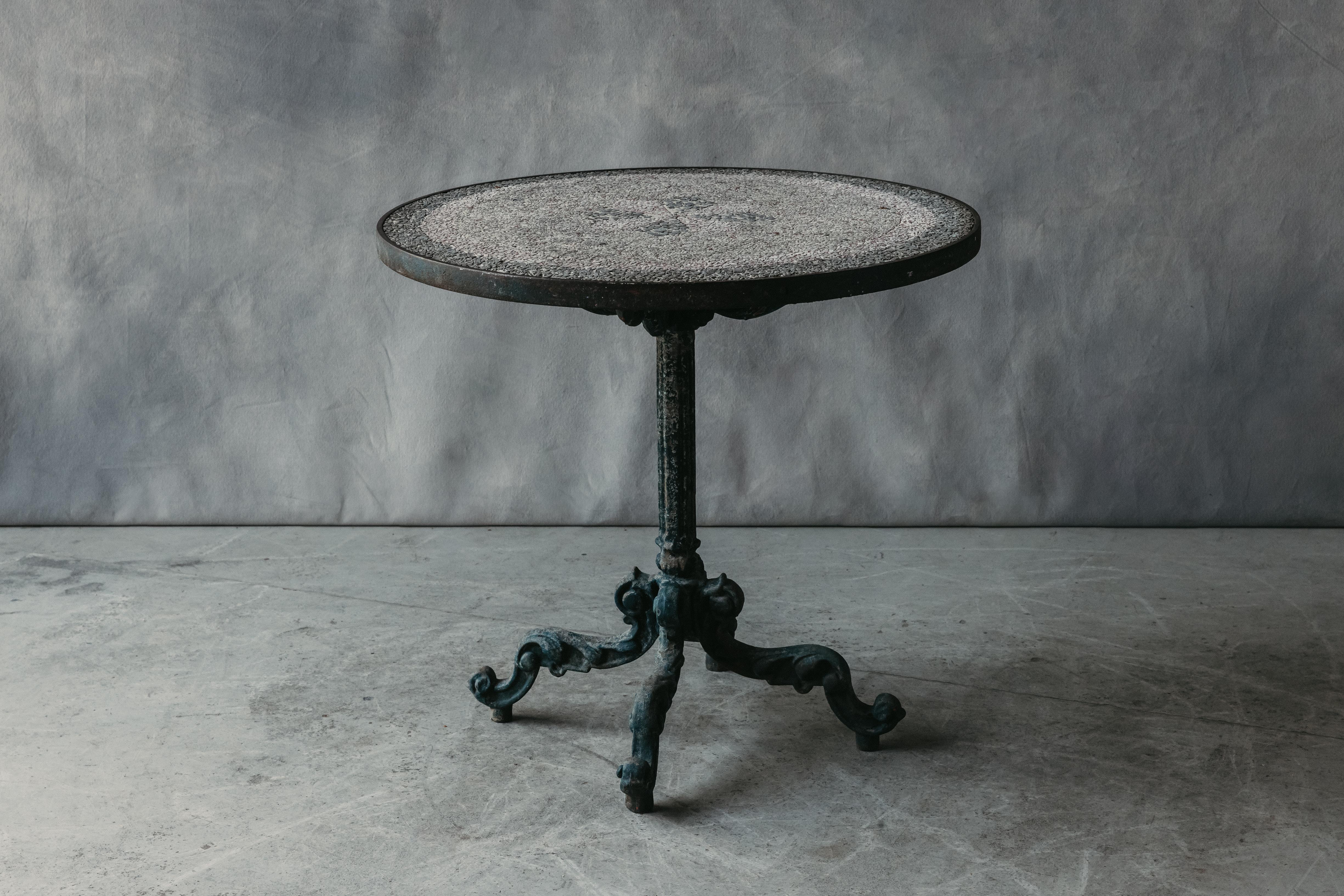 European Early Cast Iron Garden Table From France, Circa 1930 For Sale