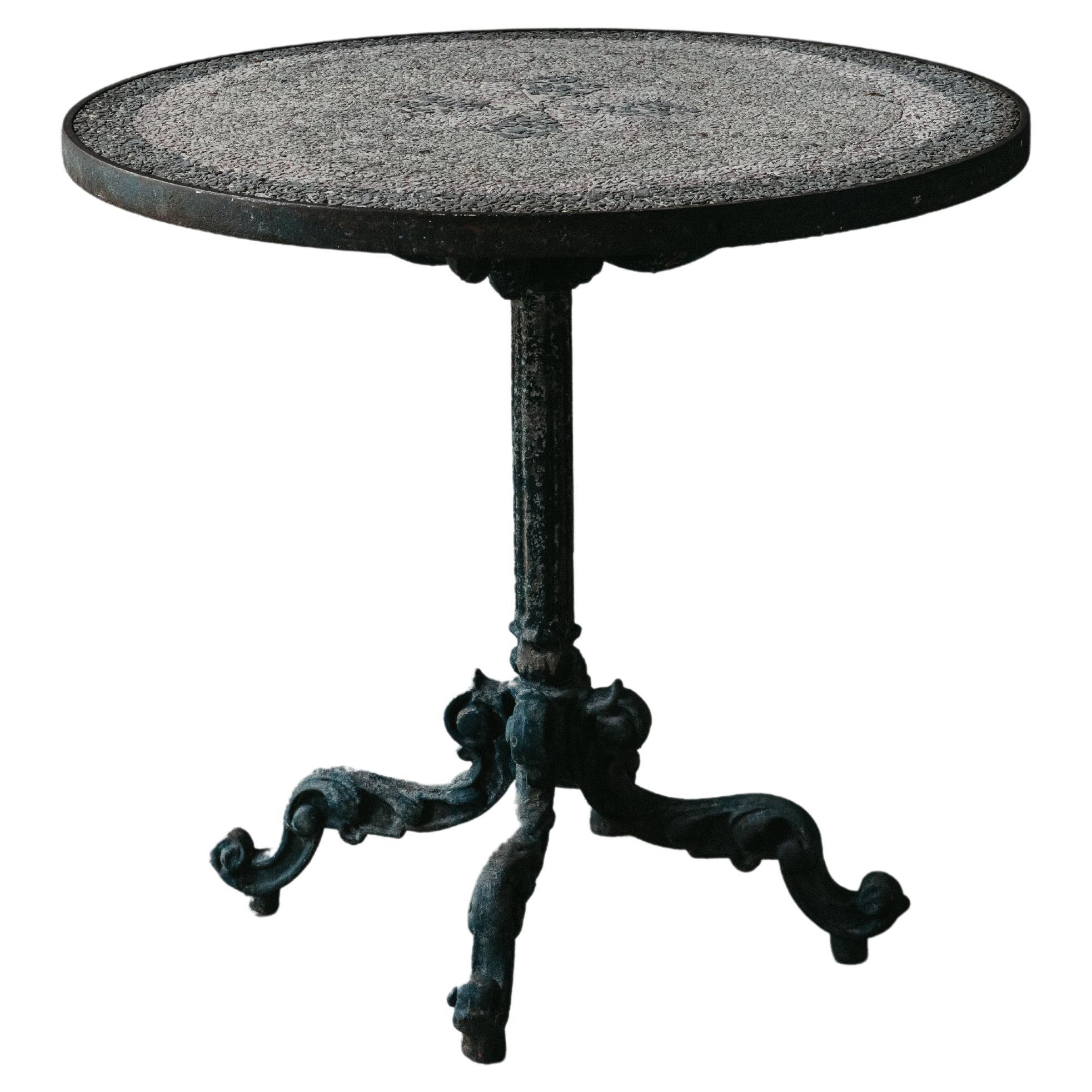Early Cast Iron Garden Table From France, Circa 1930 For Sale