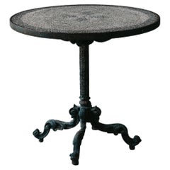 Vintage Early Cast Iron Garden Table From France, Circa 1930