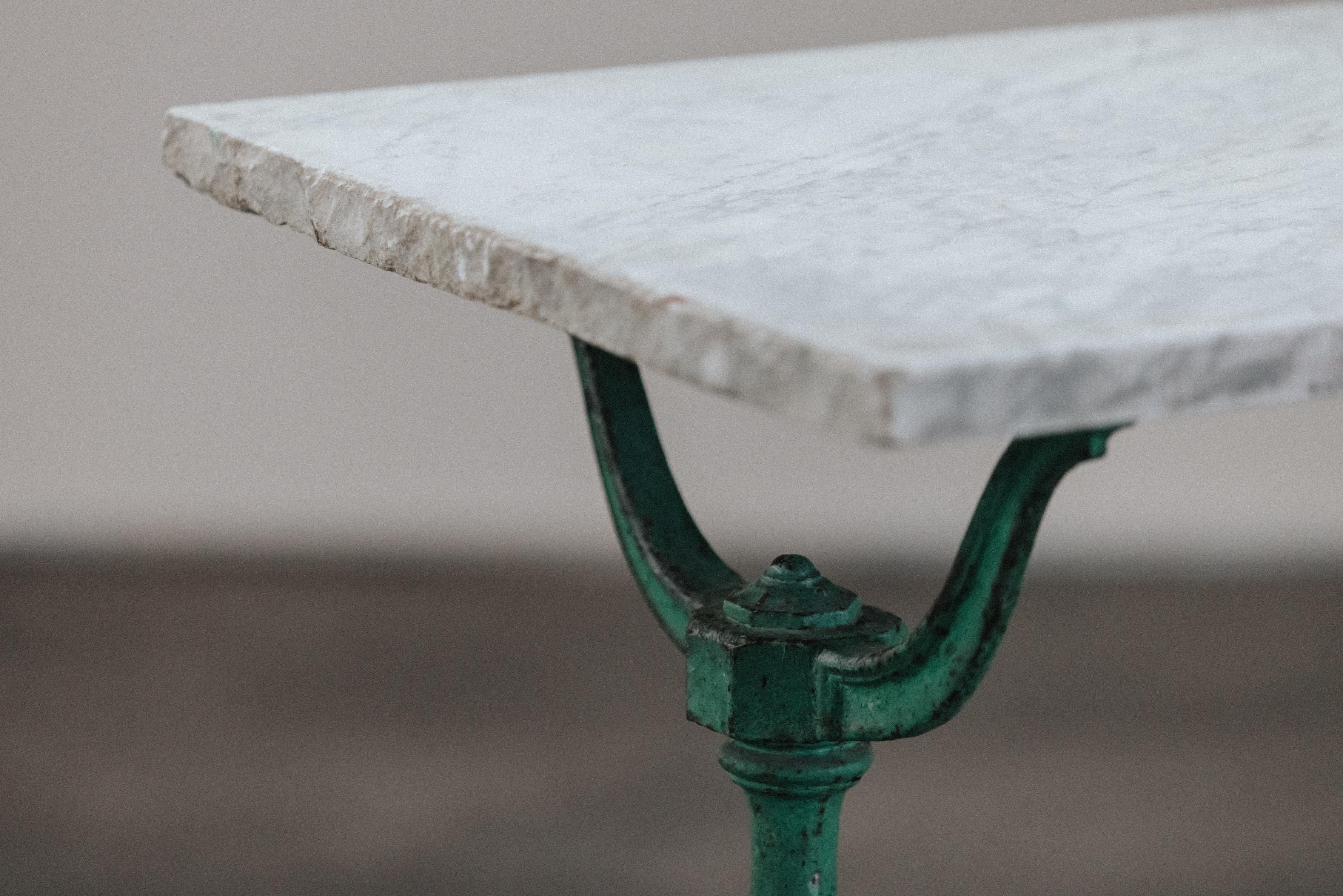 Early Cast Iron Marble Console Table From Italy, Circa 1880 For Sale 1