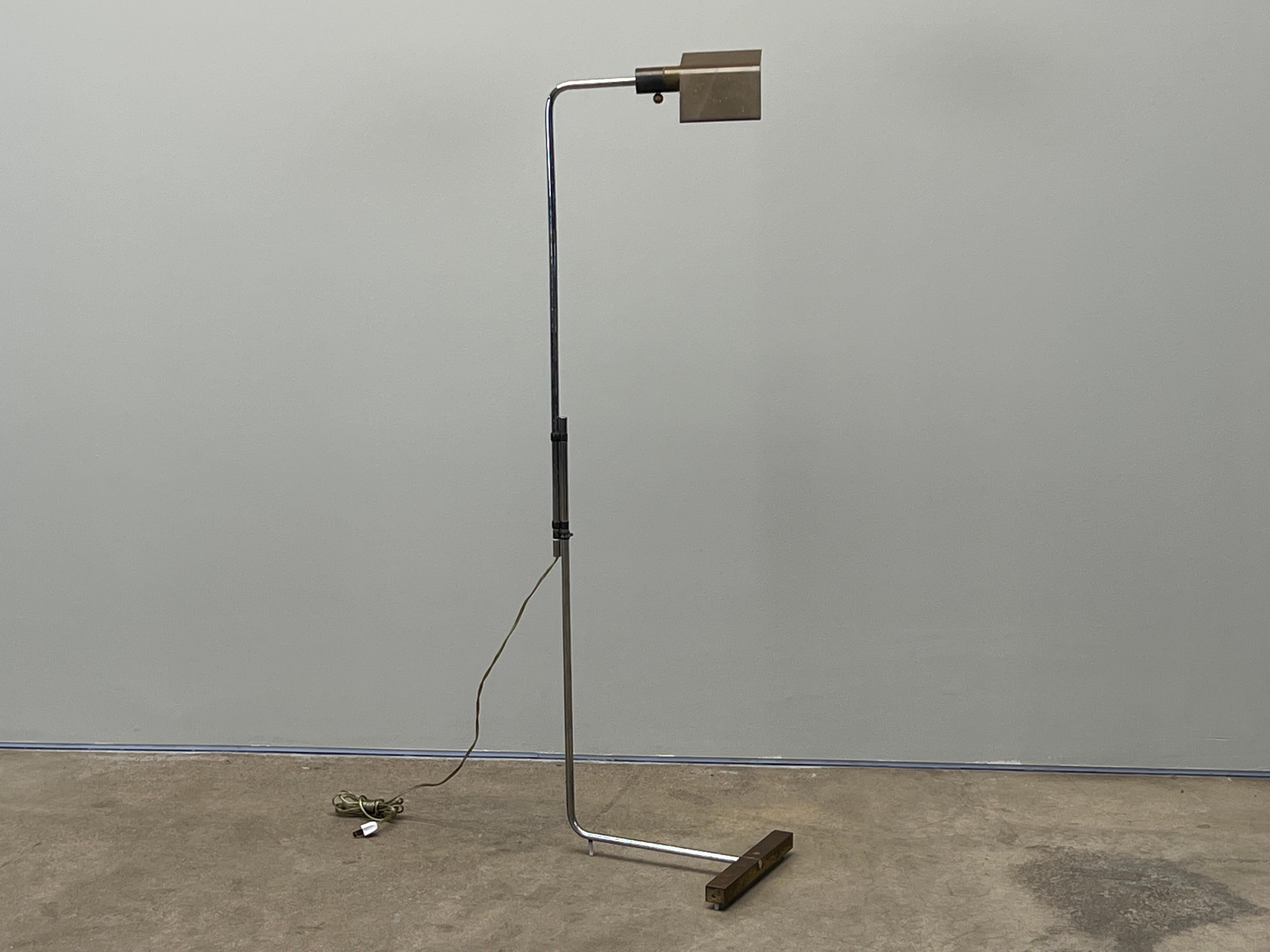 Early Cedric Hartman Brass and Chrome Floor Lamp 8