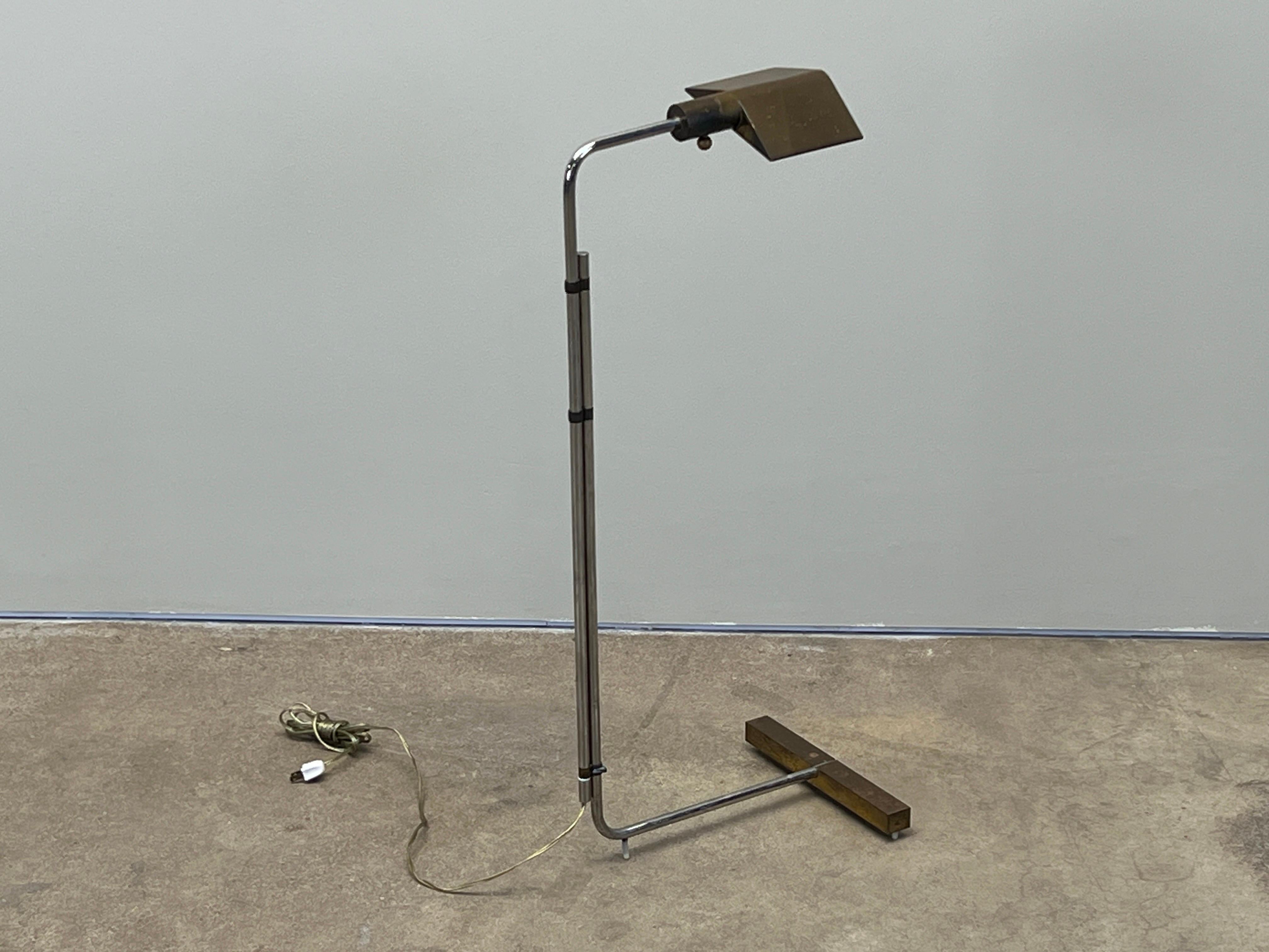 Early Cedric Hartman Brass and Chrome Floor Lamp 9