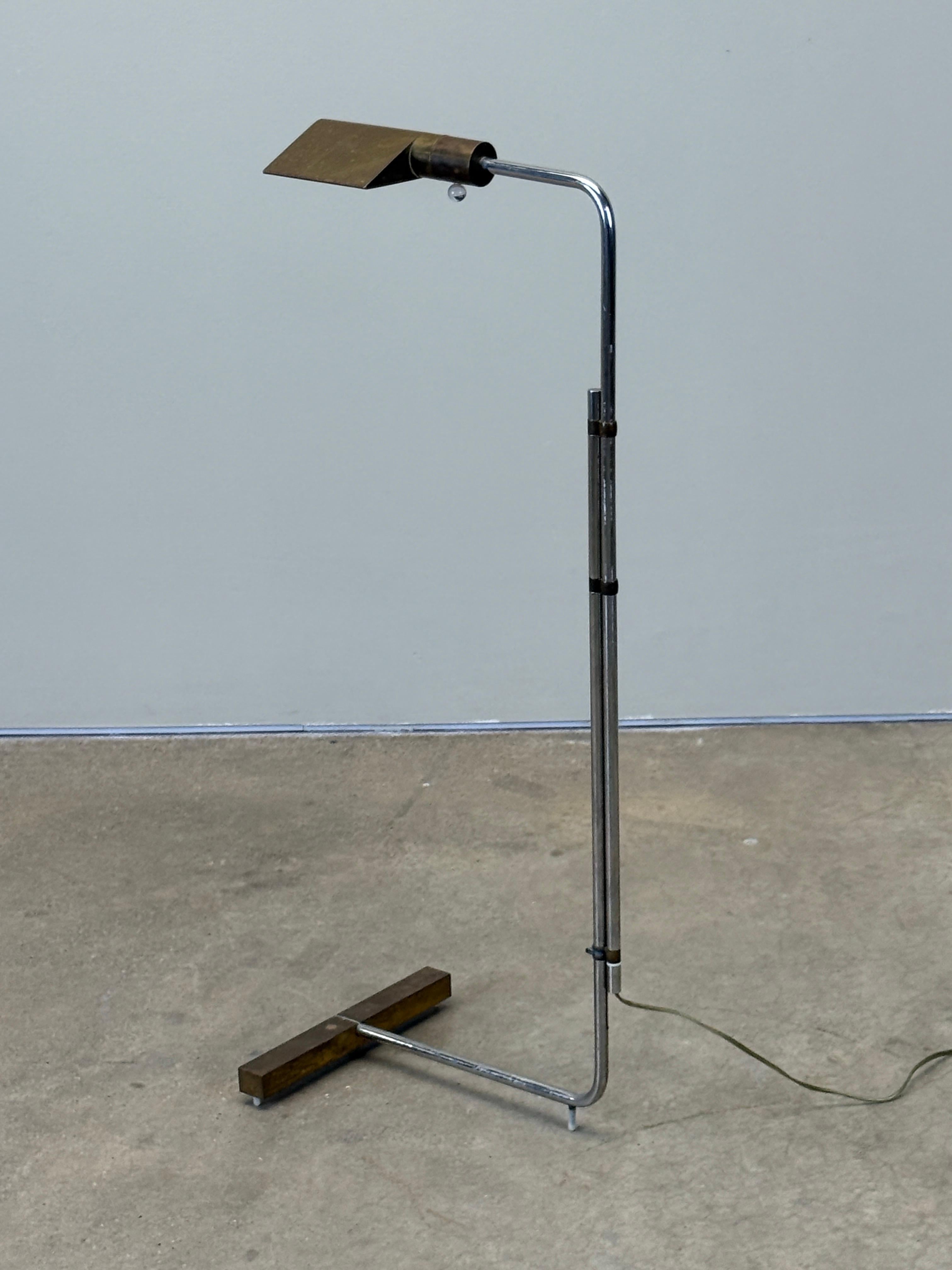 Lampada da terra in ottone e cromo di Cedric Hartman, prima età in vendita 8