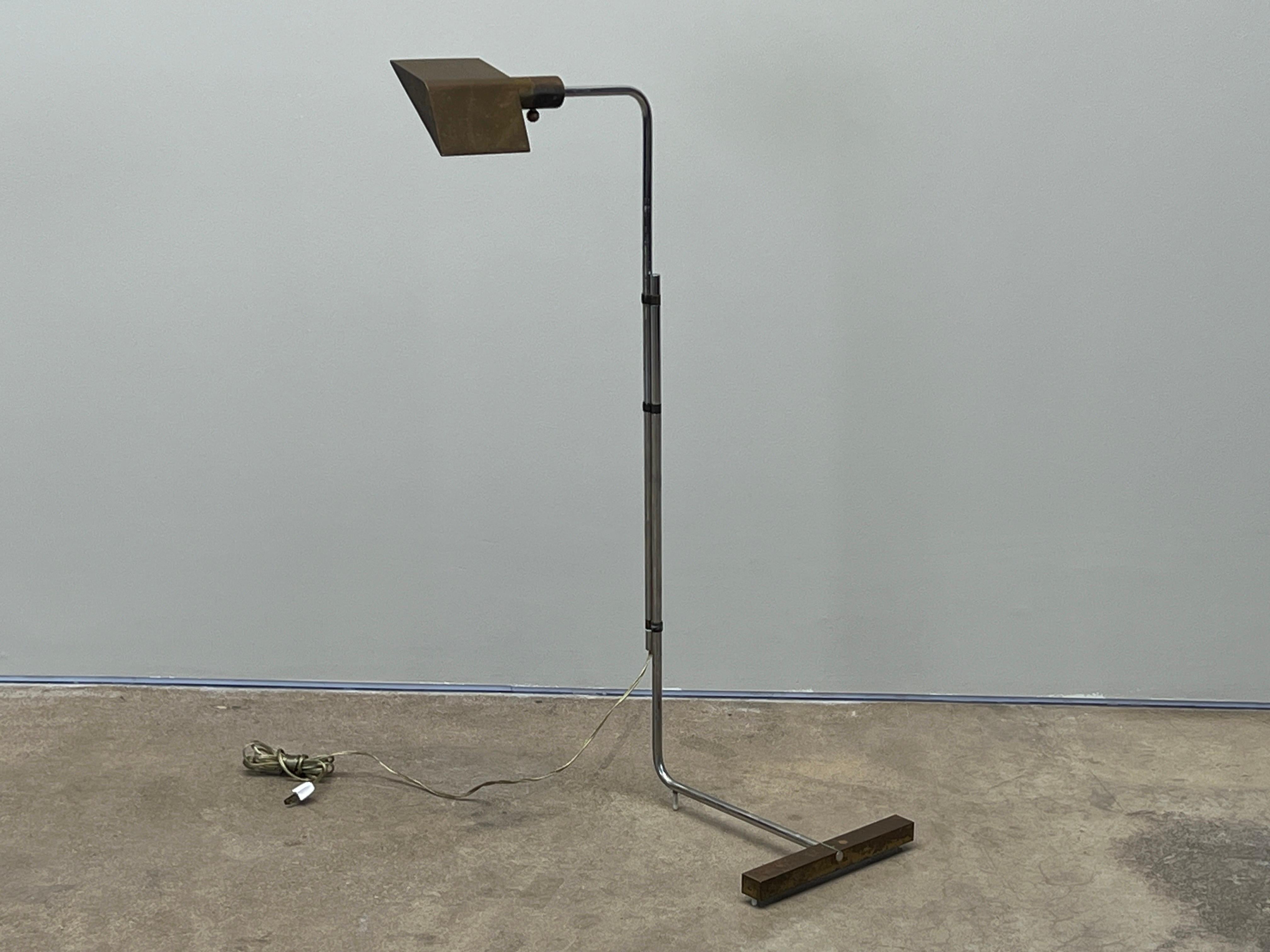Early Cedric Hartman Brass and Chrome Floor Lamp 12