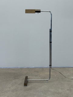 Antigua lámpara de pie Cedric Hartman de latón y cromo