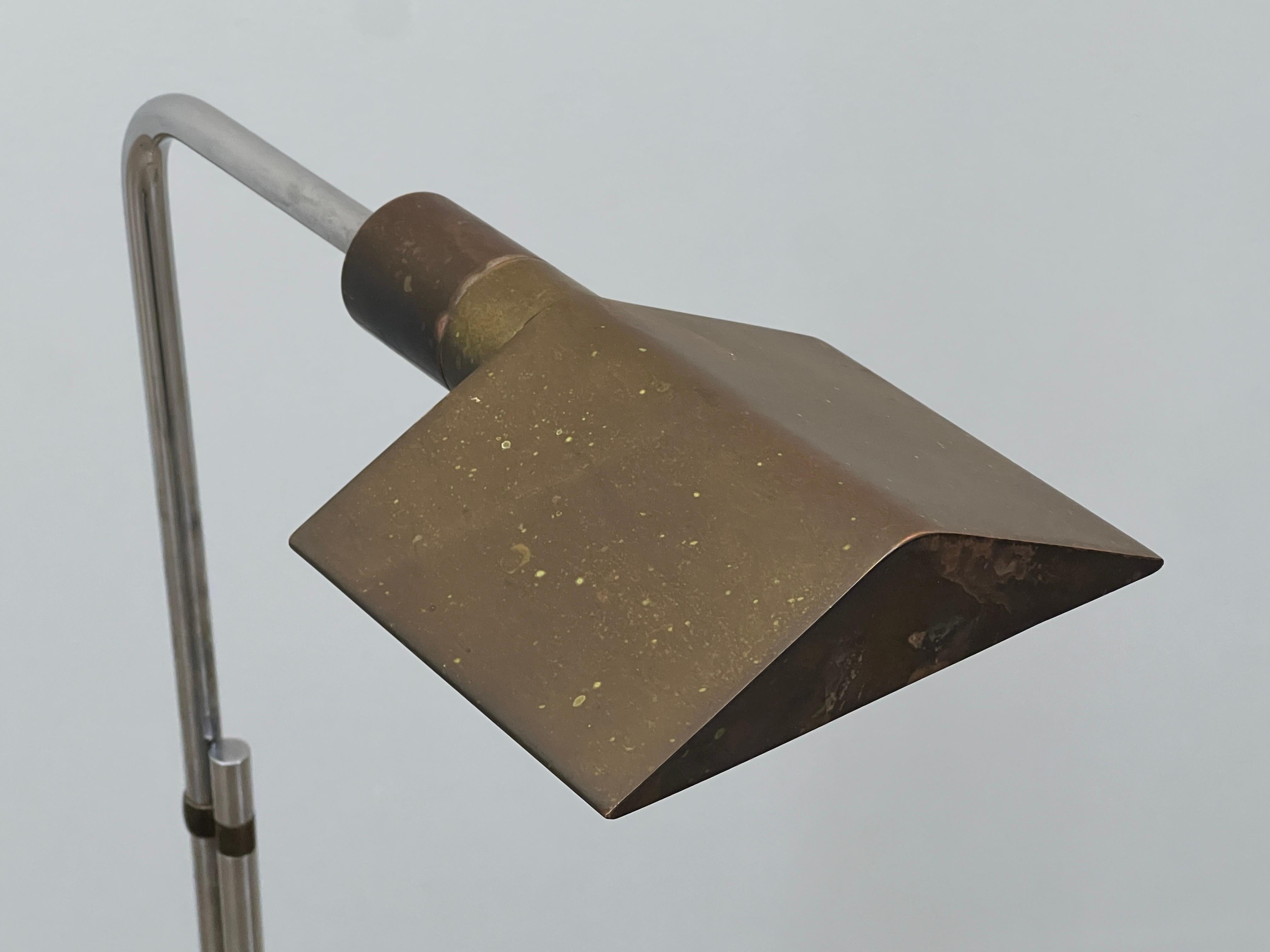 Early Cedric Hartman Brass and Chrome Floor Lamp 1