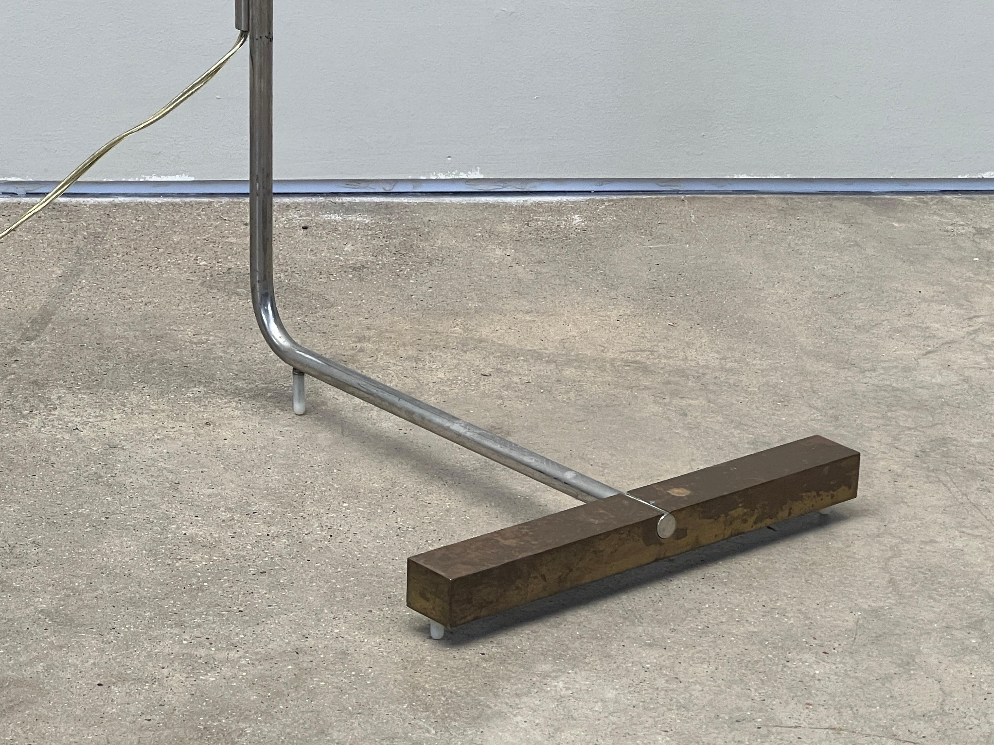Early Cedric Hartman Brass and Chrome Floor Lamp 2