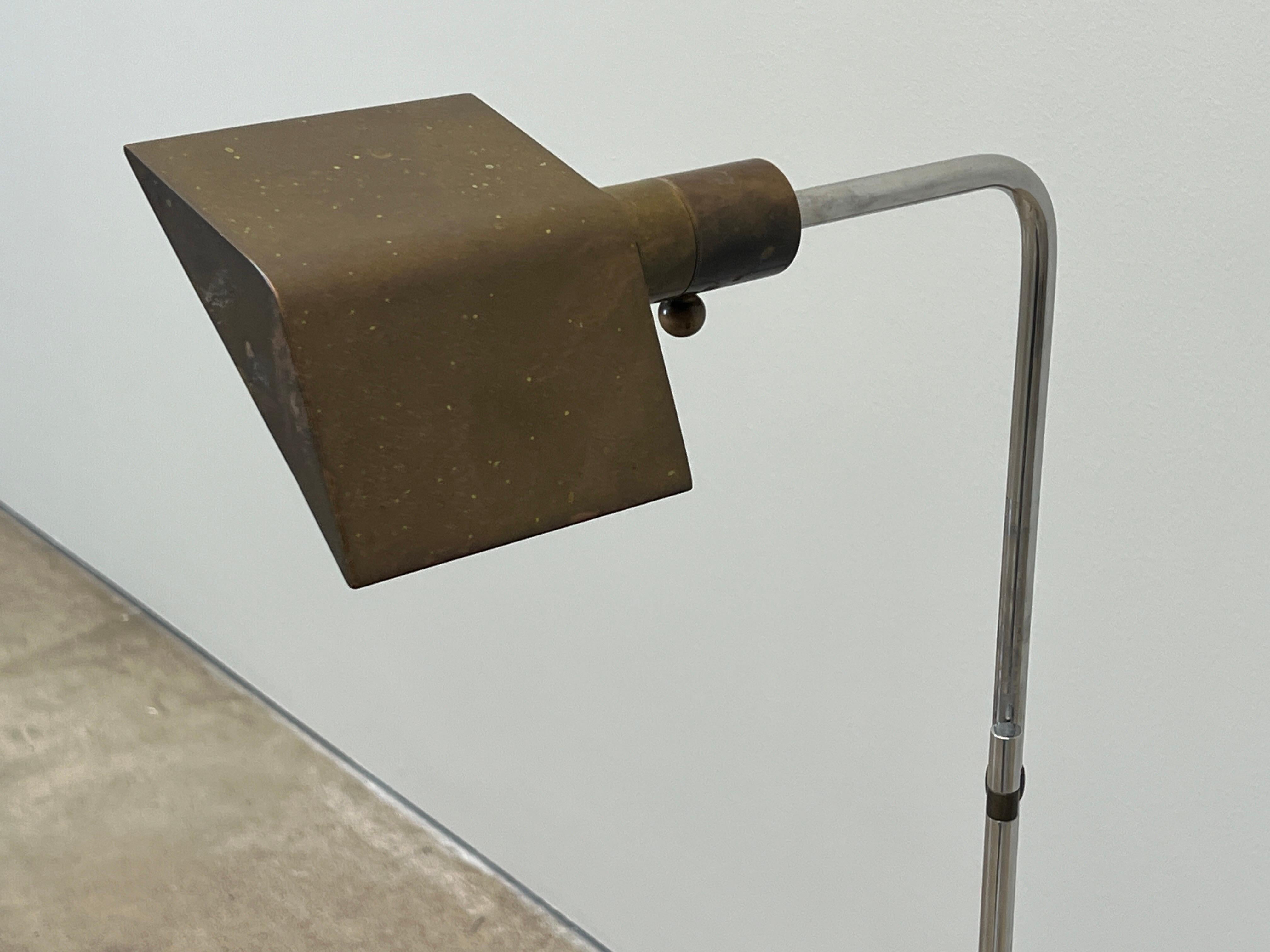 Early Cedric Hartman Brass and Chrome Floor Lamp 5