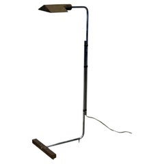 Early Cedric Hartman Brass and Chrome Floor Lamp