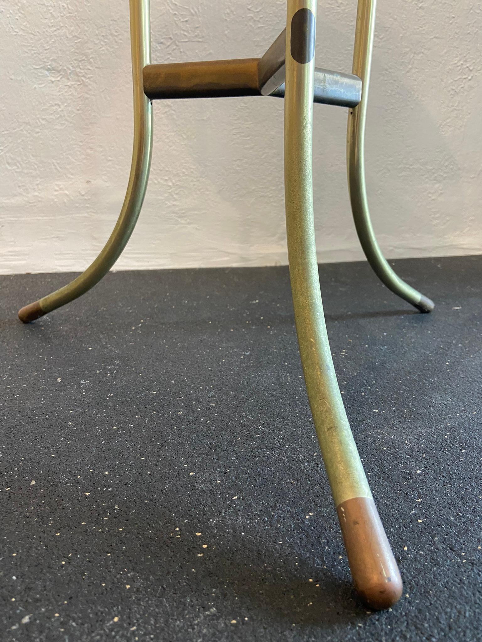Bronze Early Cedric Hartman Marble and Mixed Metal “AE” Table For Sale