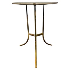 Table d'appoint Cedric Hartman du milieu du siècle dernier en laiton et marbre