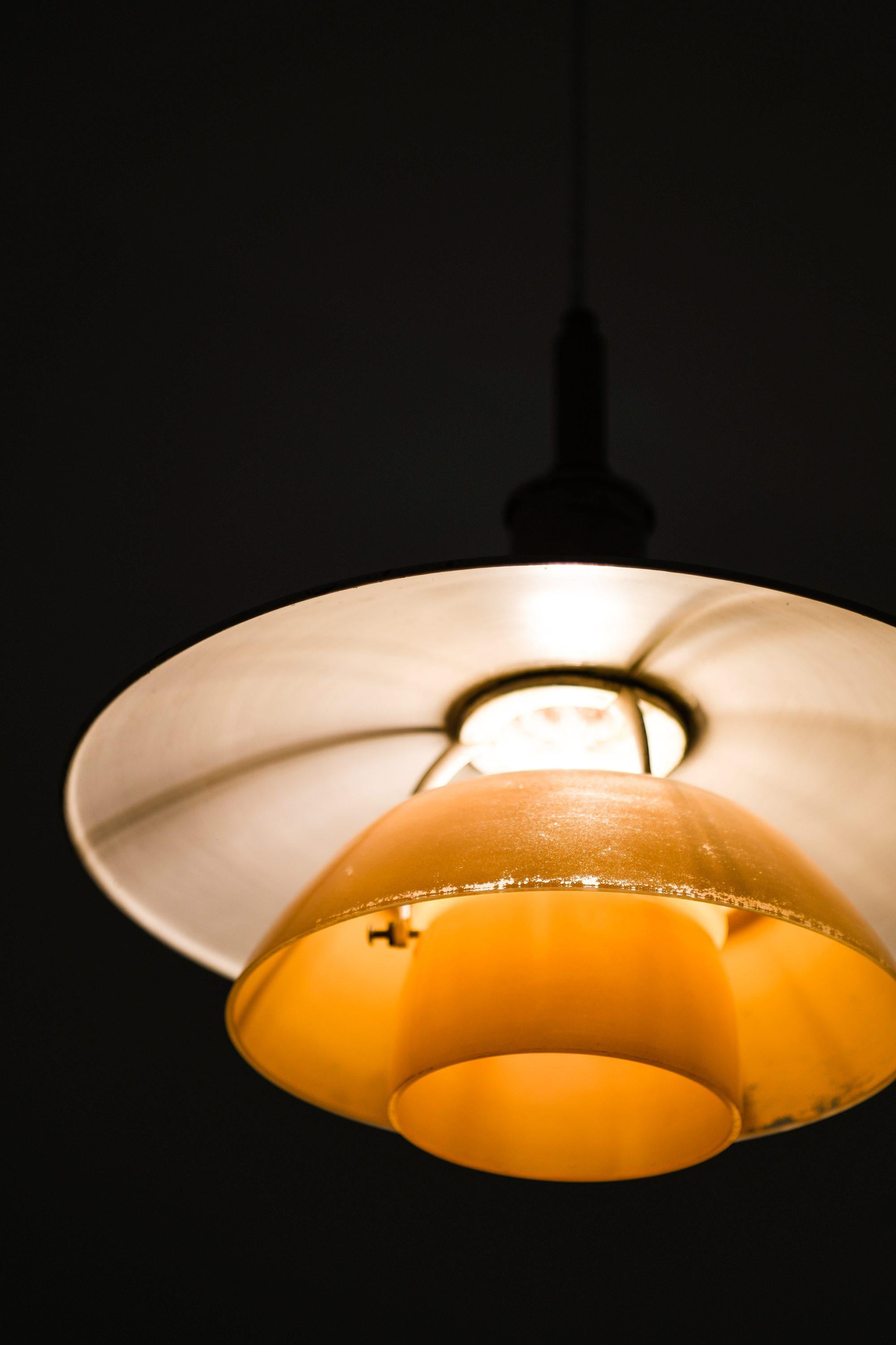 Danish Early Ceiling Lamp in Glass and Copper Shade by Poul Henningsen, 1920's For Sale