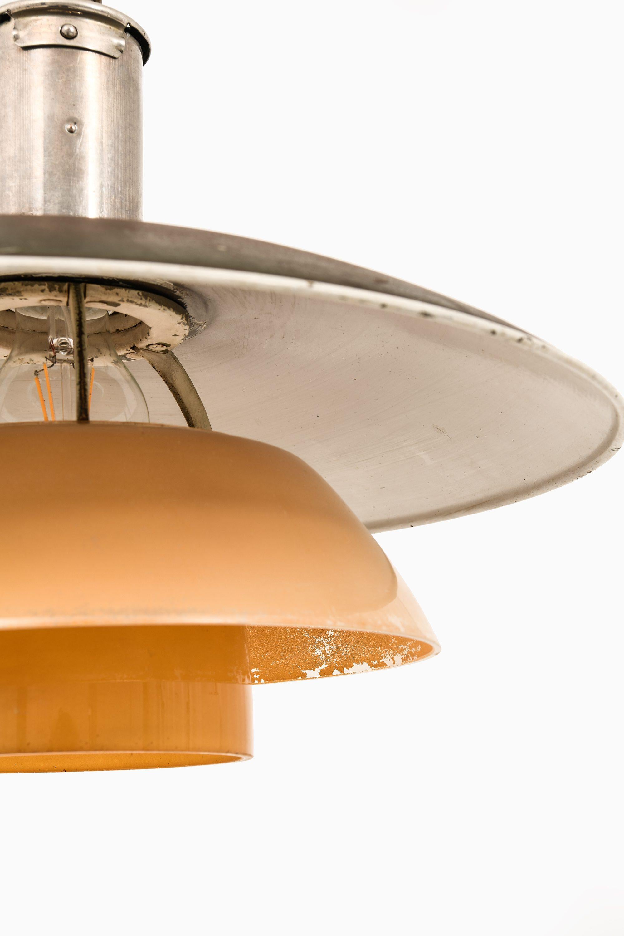 20th Century Early Ceiling Lamp in Glass and Copper Shade by Poul Henningsen, 1920's For Sale