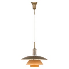 Early Ceiling Lamp in Glass and Copper Shade by Poul Henningsen, 1920's