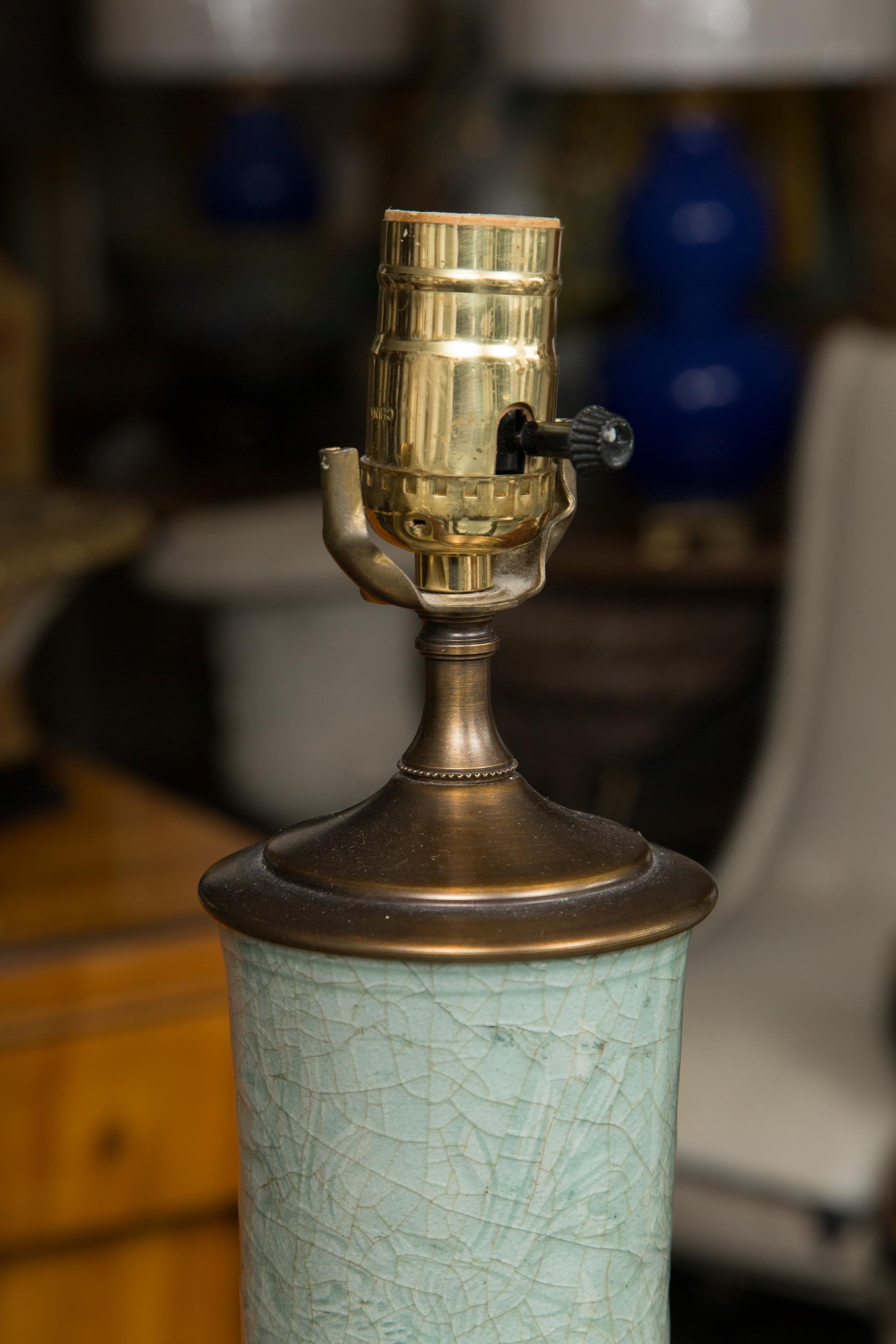 Chinese Early Celadon Vase as a Table Lamp