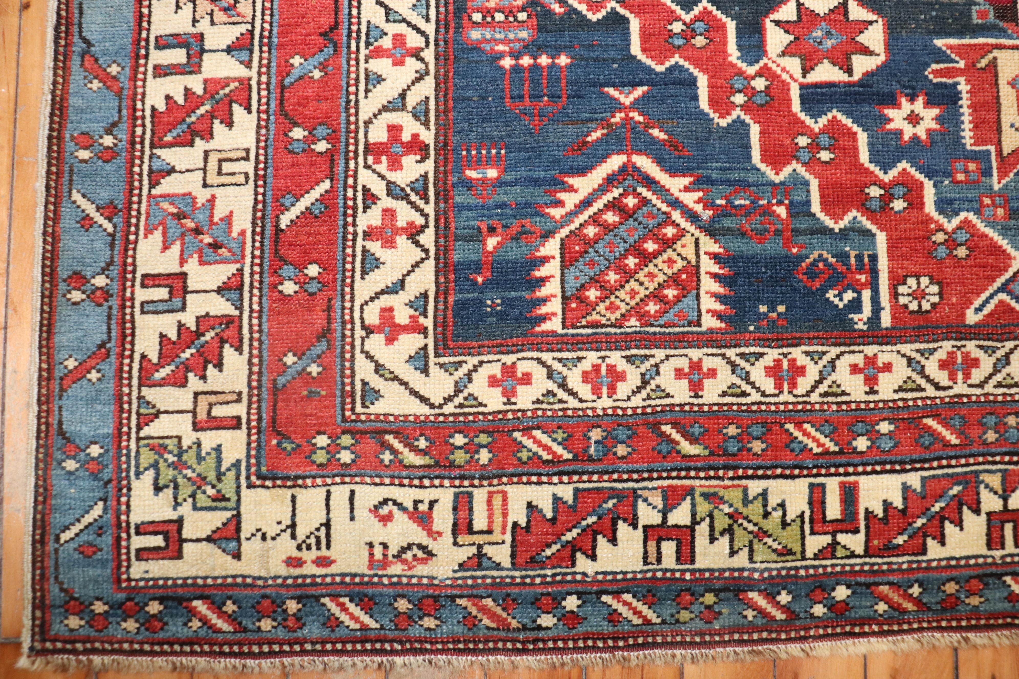 Early Century Antique Caucasian Shirvan Rug 6