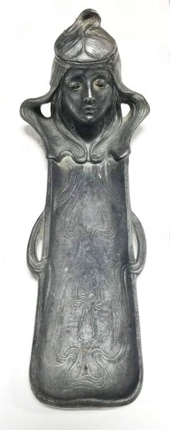 Early Century Art Nouveau Ink Well and Pen Holder