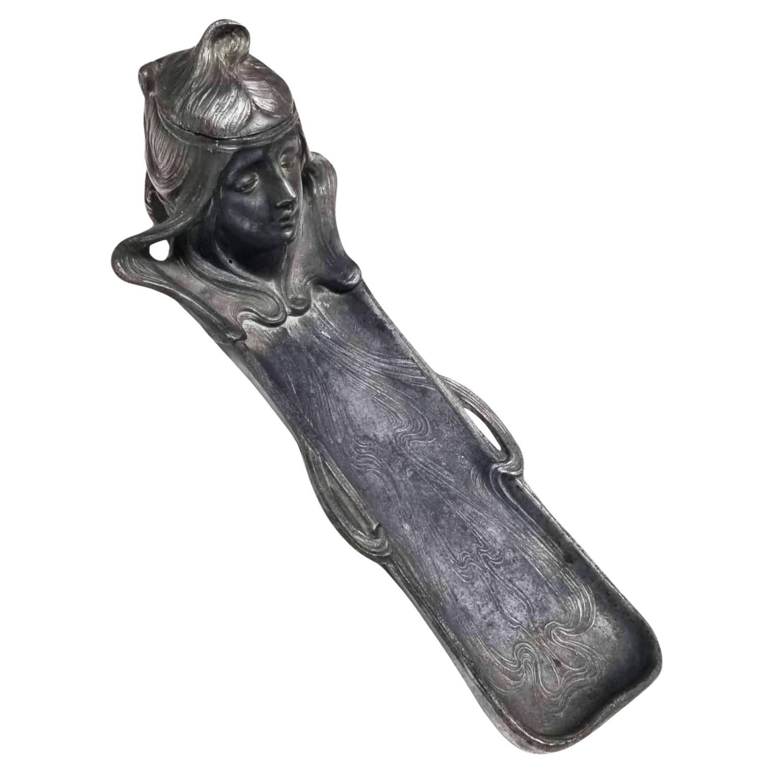 Early Century Art Nouveau Ink Well and Pen Holder