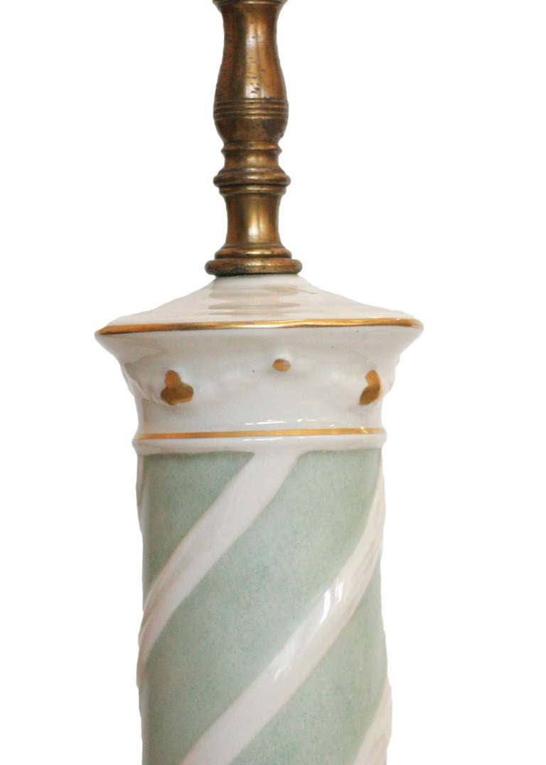 American Early Ceramic Regency Lamp by Rembrandt Light Company For Sale