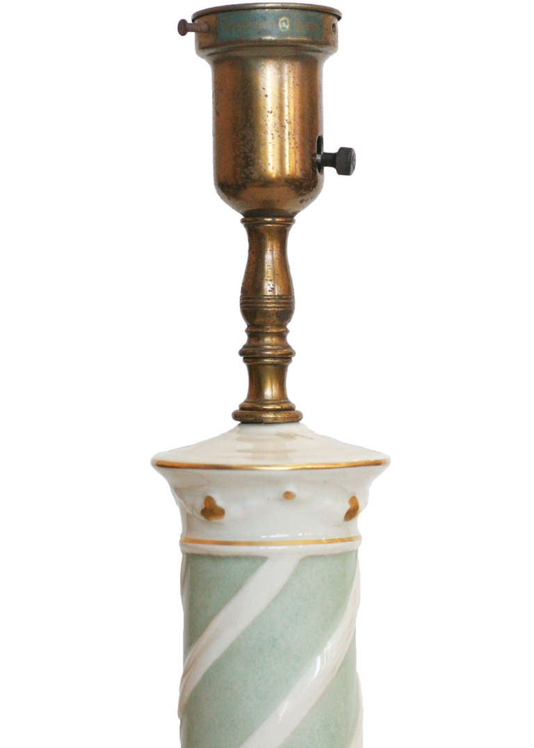 Early Ceramic Regency Lamp by Rembrandt Light Company In Good Condition For Sale In Van Nuys, CA