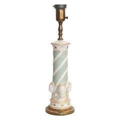 Vintage Early Ceramic Regency Lamp by Rembrandt Light Company
