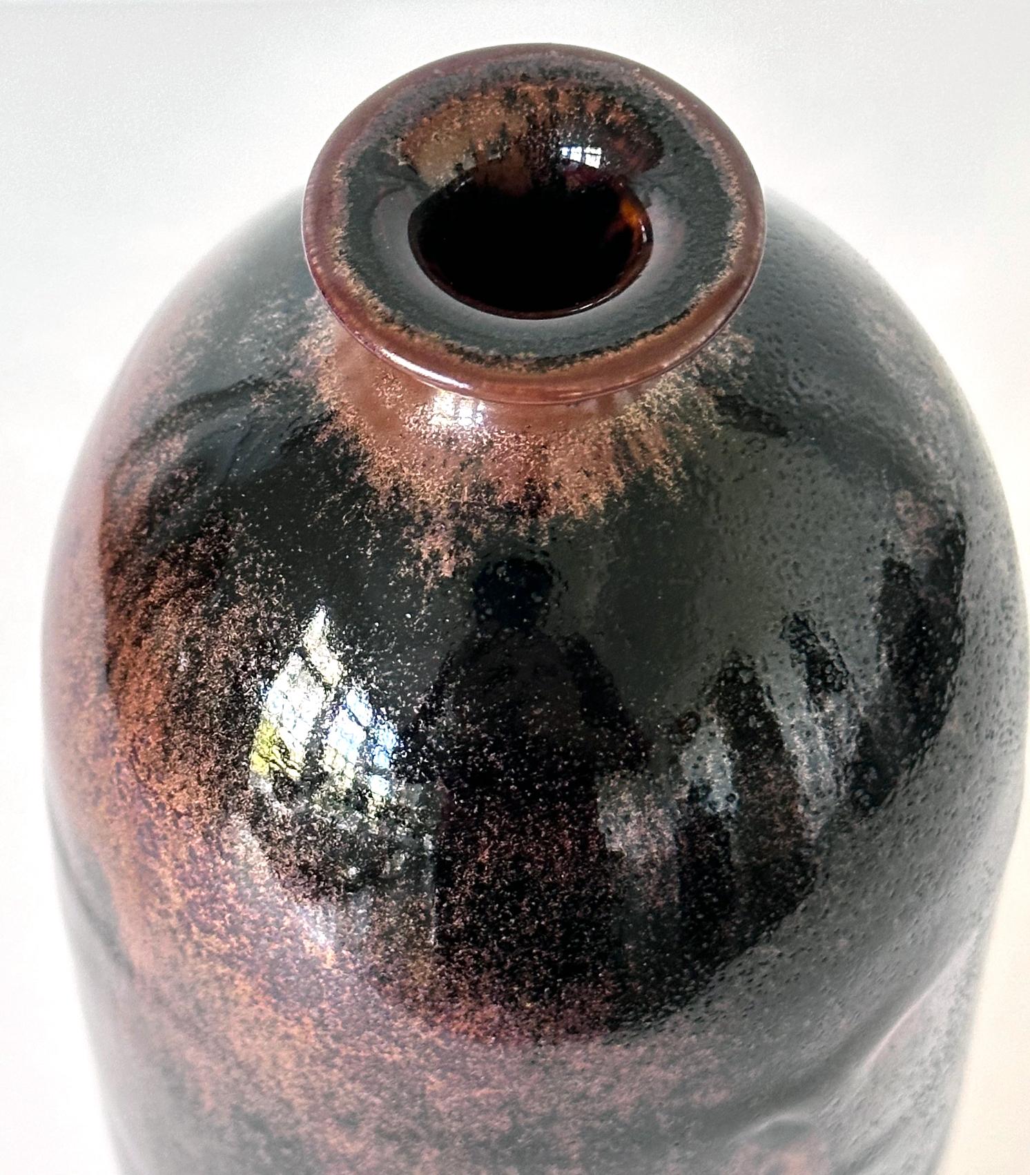 Vaso di ceramica antica con smalto Honan di Brother Thomas Bezanson in vendita 2