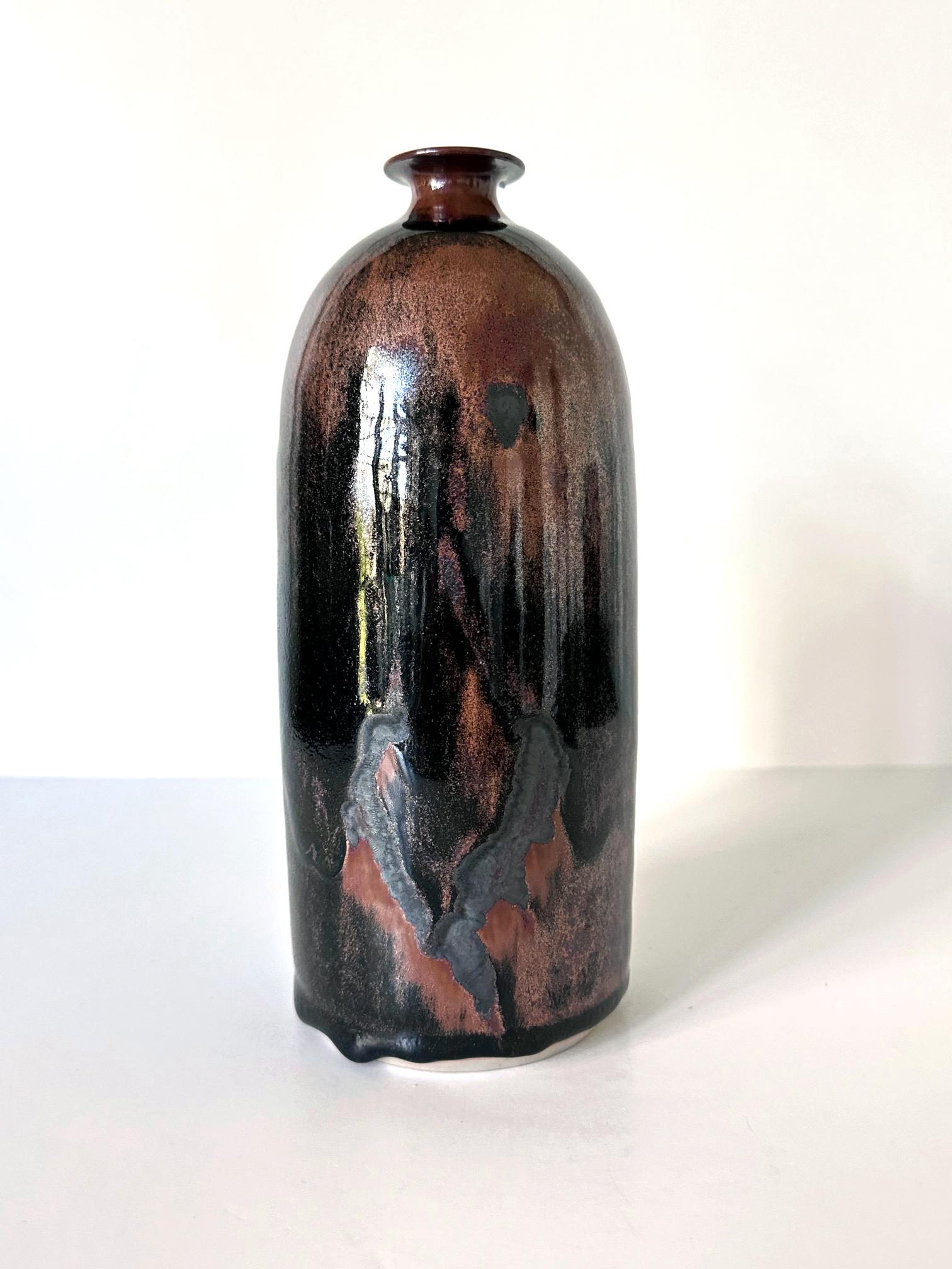 Vaso di ceramica antica con smalto Honan di Brother Thomas Bezanson In condizioni buone in vendita a Atlanta, GA