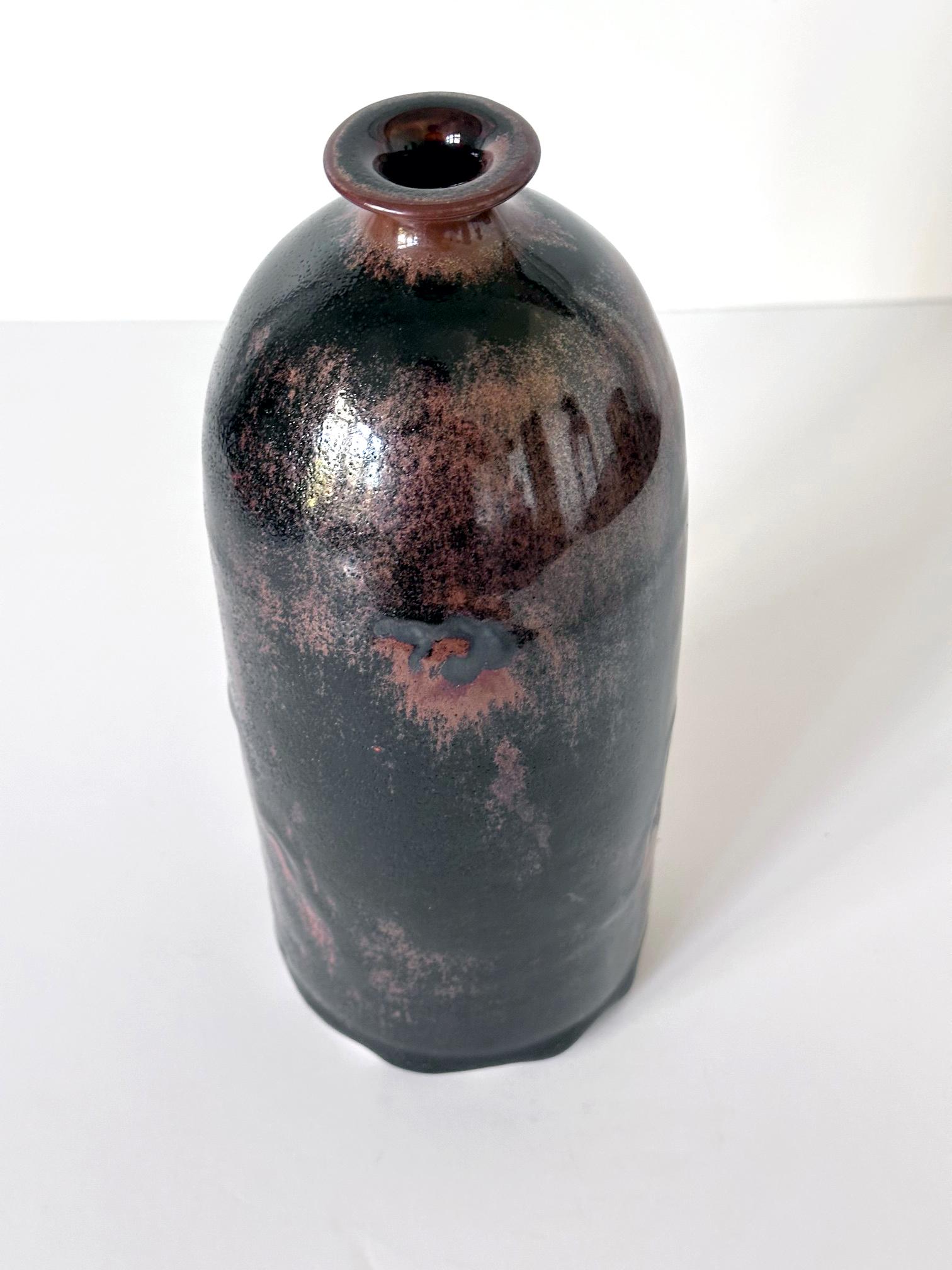 Ceramica Vaso di ceramica antica con smalto Honan di Brother Thomas Bezanson in vendita
