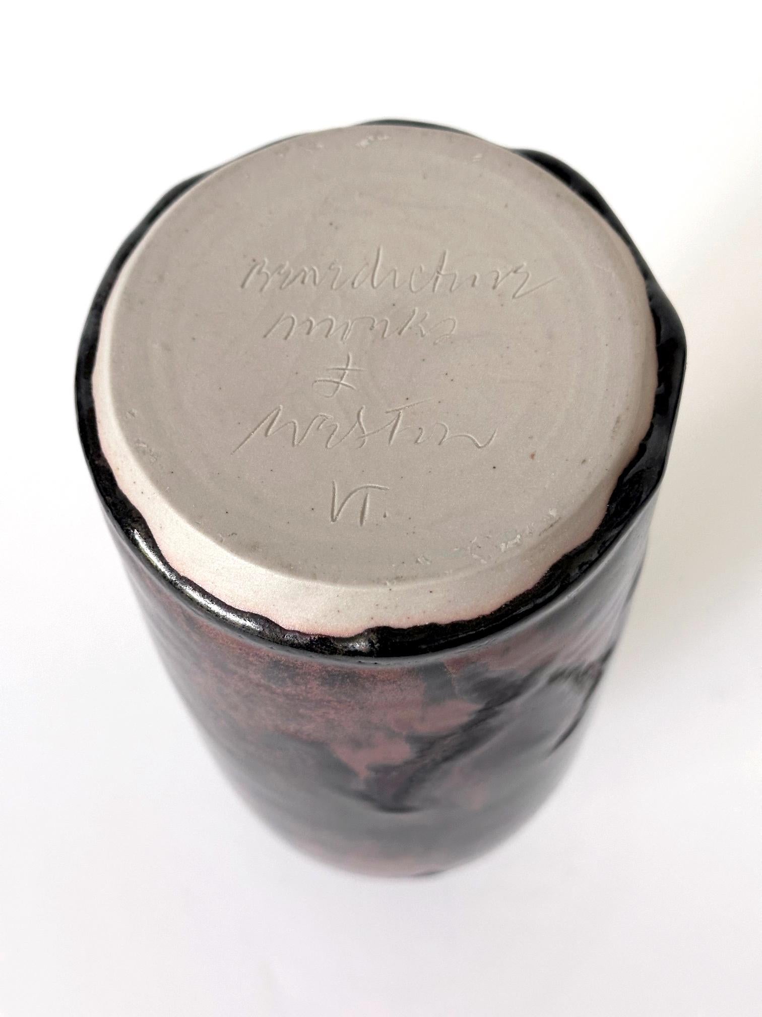 Vaso di ceramica antica con smalto Honan di Brother Thomas Bezanson in vendita 1
