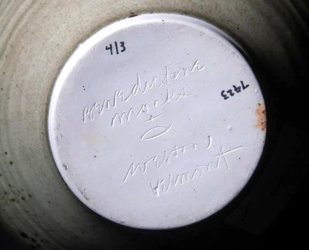 Early Ceramic Vase with Unique Glaze Pattern by Brother Thomas Bezanson For Sale 12